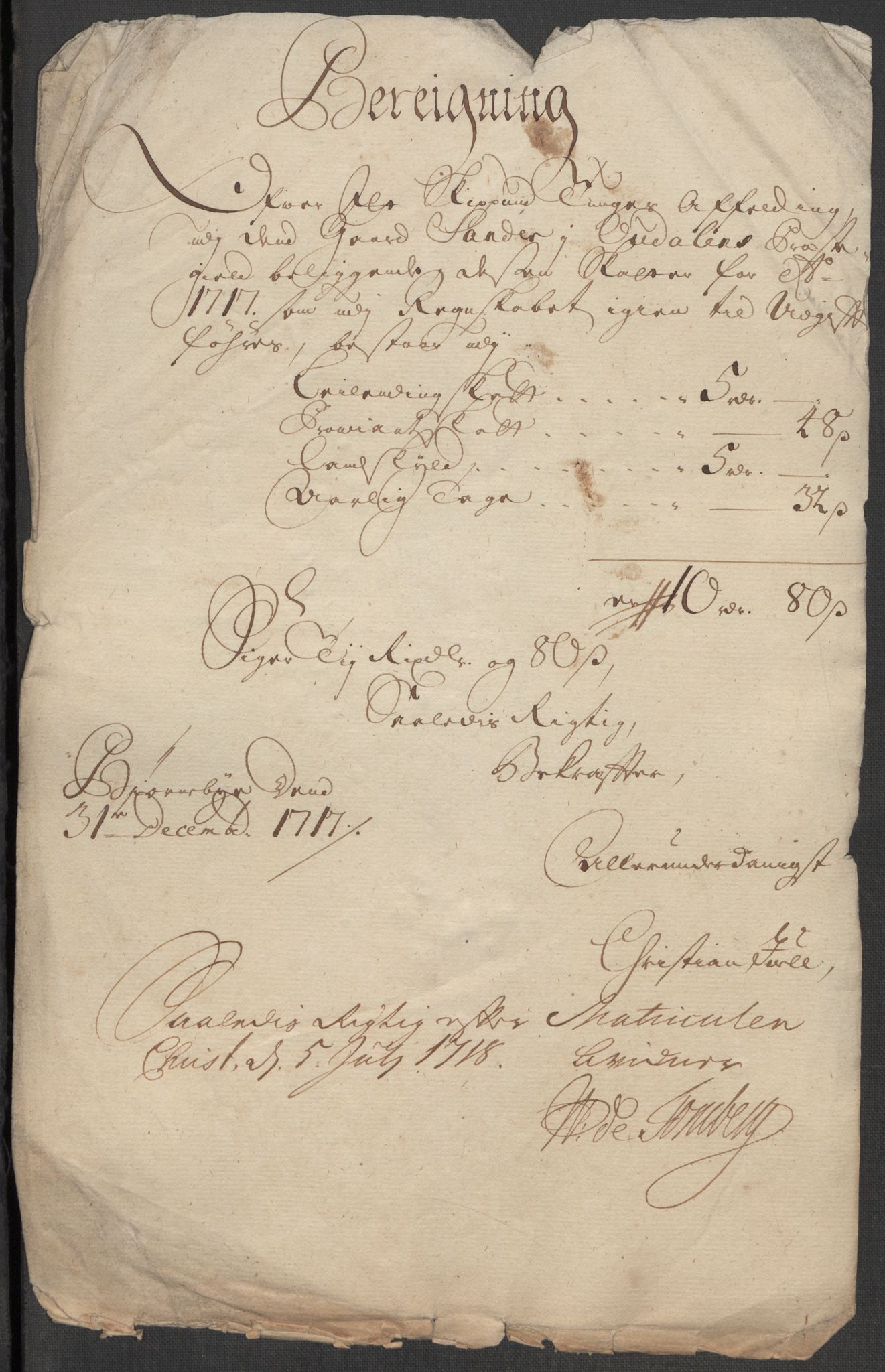 Rentekammeret inntil 1814, Reviderte regnskaper, Fogderegnskap, RA/EA-4092/R13/L0856: Fogderegnskap Solør, Odal og Østerdal, 1717, p. 343