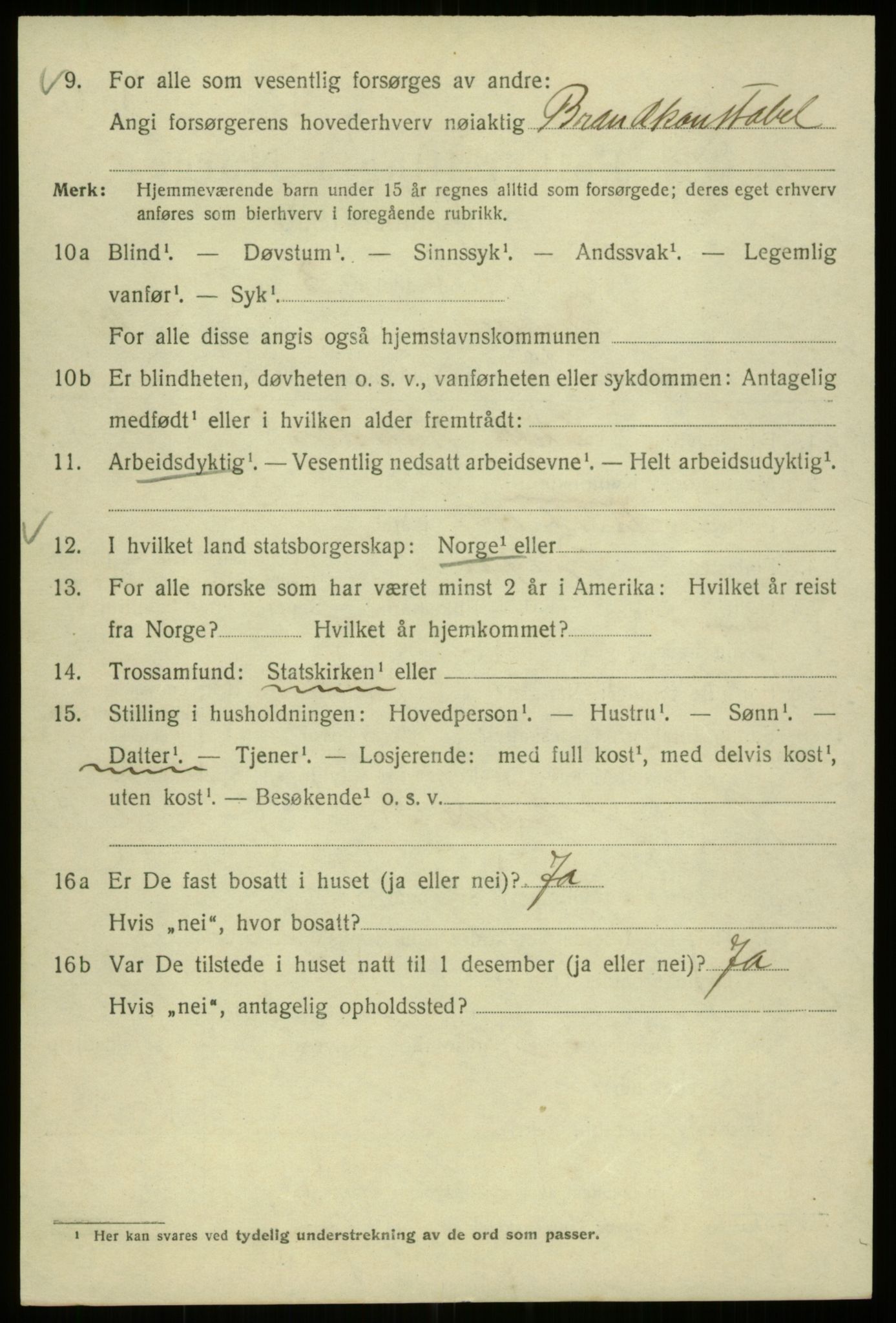 SAB, 1920 census for Bergen, 1920, p. 186991