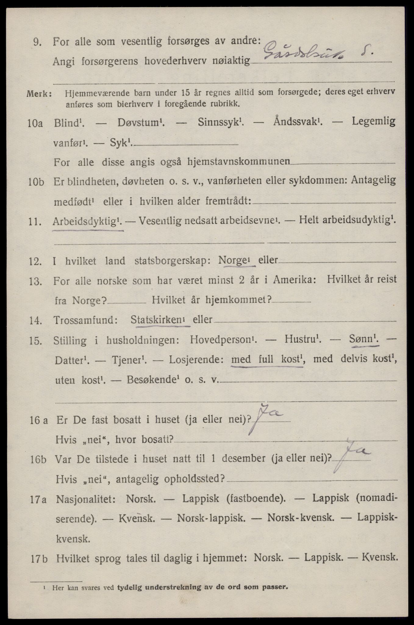 SAT, 1920 census for Flakstad, 1920, p. 2798
