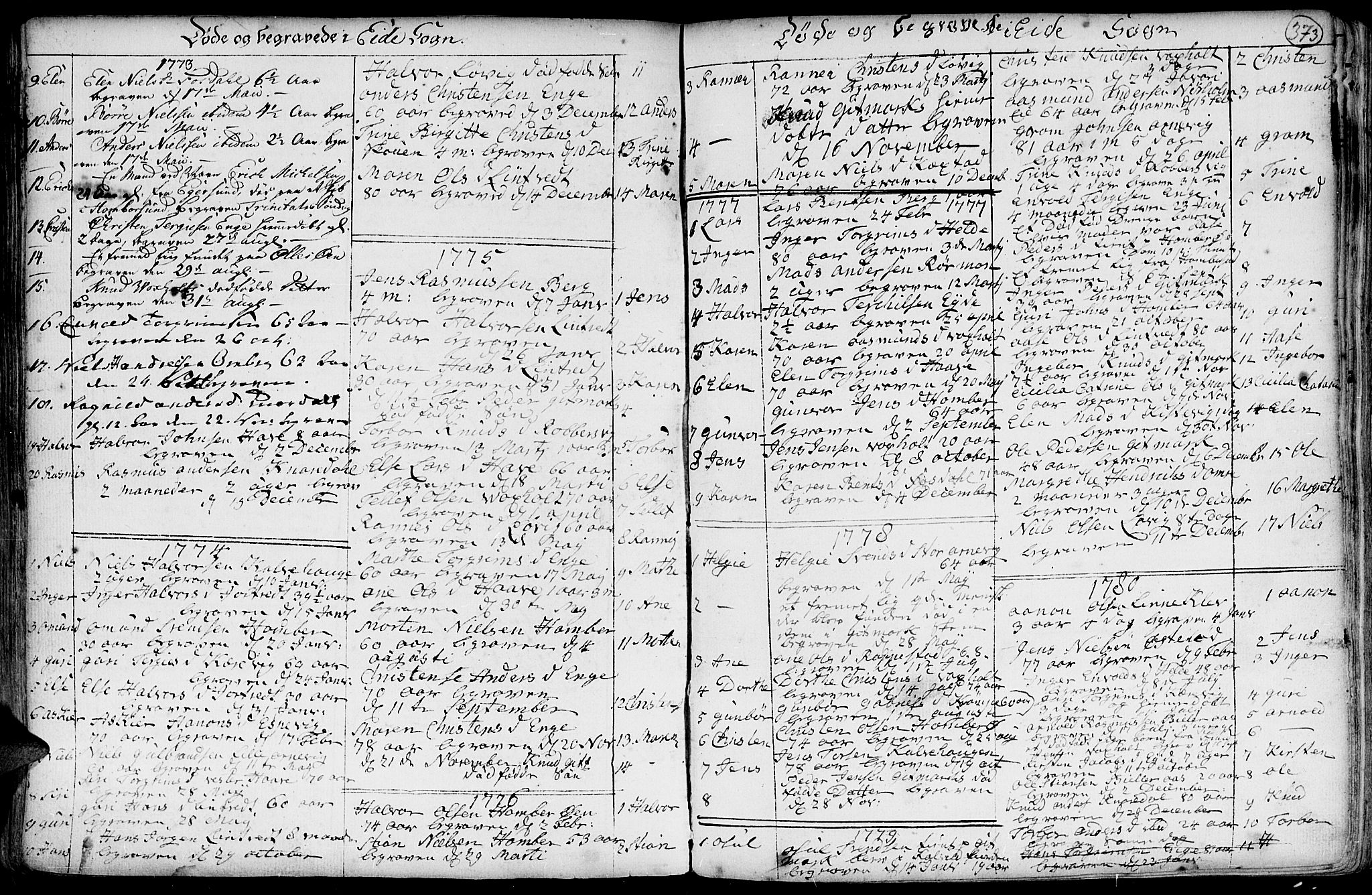 Hommedal sokneprestkontor, SAK/1111-0023/F/Fa/Fab/L0002: Parish register (official) no. A 2 /2, 1740-1823, p. 373