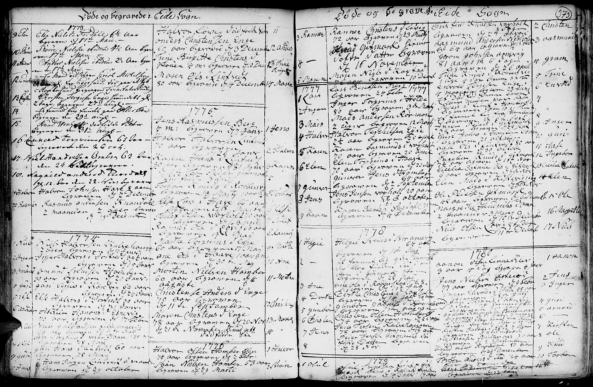 Hommedal sokneprestkontor, AV/SAK-1111-0023/F/Fa/Fab/L0002: Parish register (official) no. A 2 /2, 1740-1823, p. 373