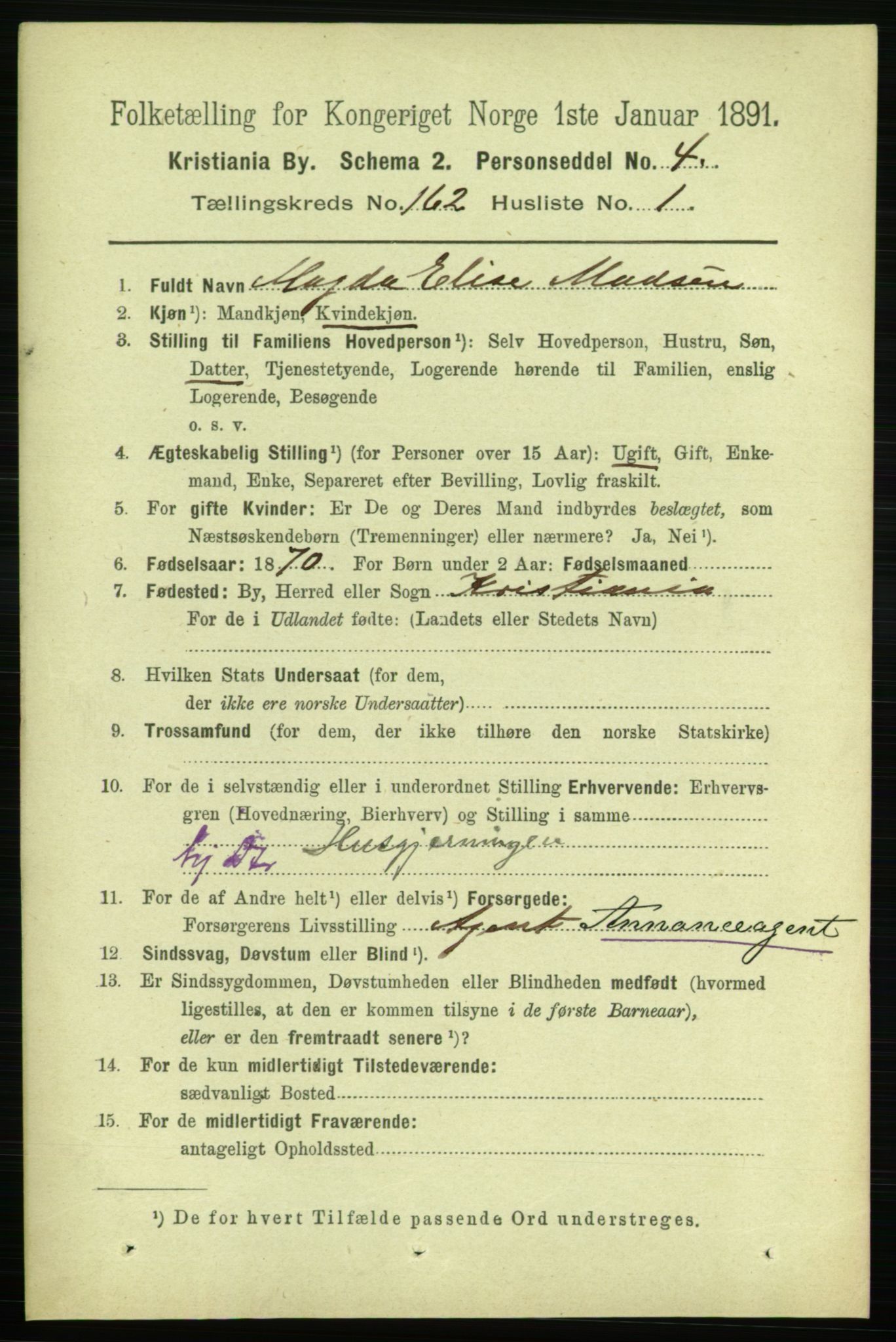 RA, 1891 census for 0301 Kristiania, 1891, p. 92583