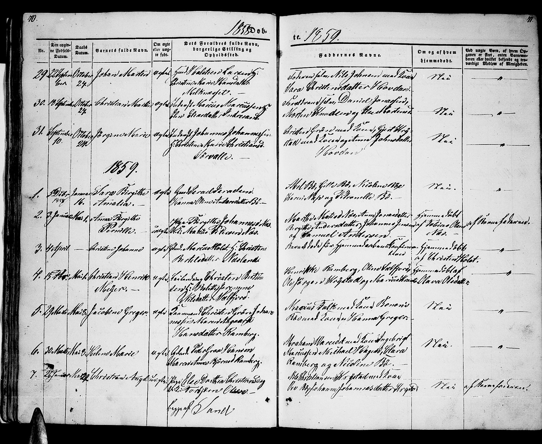 Ministerialprotokoller, klokkerbøker og fødselsregistre - Nordland, AV/SAT-A-1459/885/L1212: Parish register (copy) no. 885C01, 1847-1873, p. 70-71