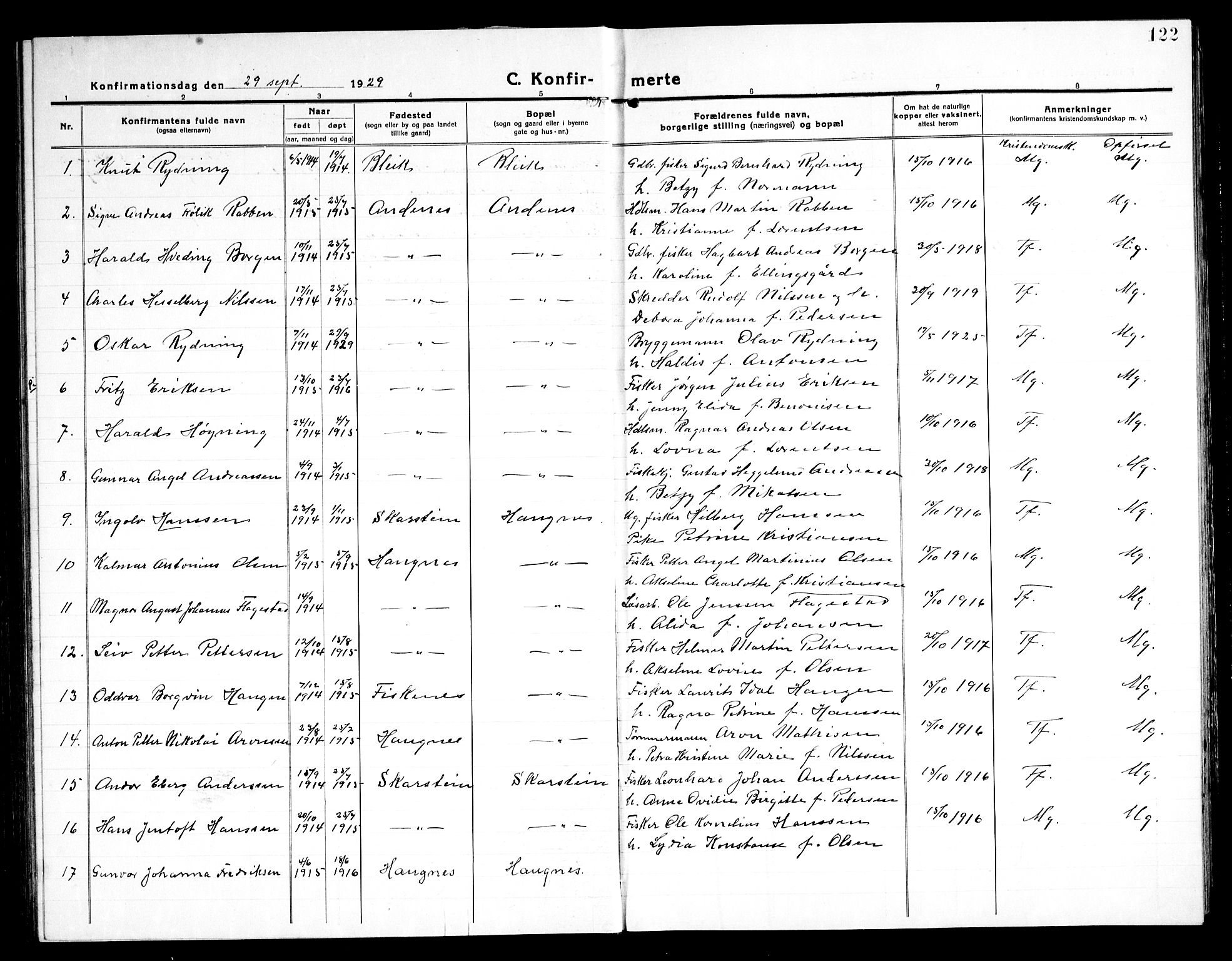 Ministerialprotokoller, klokkerbøker og fødselsregistre - Nordland, SAT/A-1459/899/L1450: Parish register (copy) no. 899C05, 1918-1945, p. 122