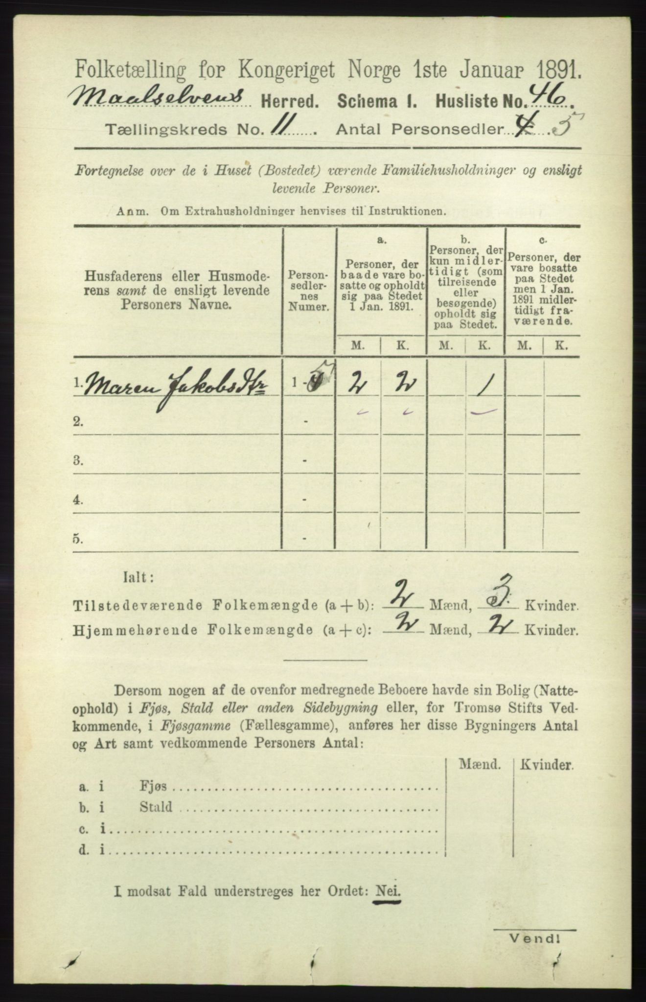 RA, 1891 census for 1924 Målselv, 1891, p. 3237