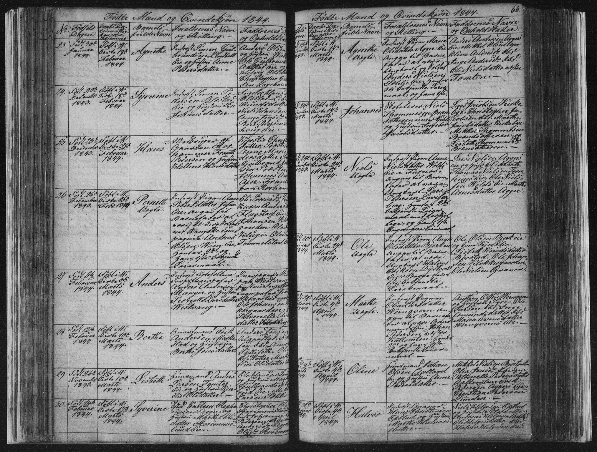 Vang prestekontor, Hedmark, AV/SAH-PREST-008/H/Ha/Hab/L0008: Parish register (copy) no. 8, 1832-1854, p. 66