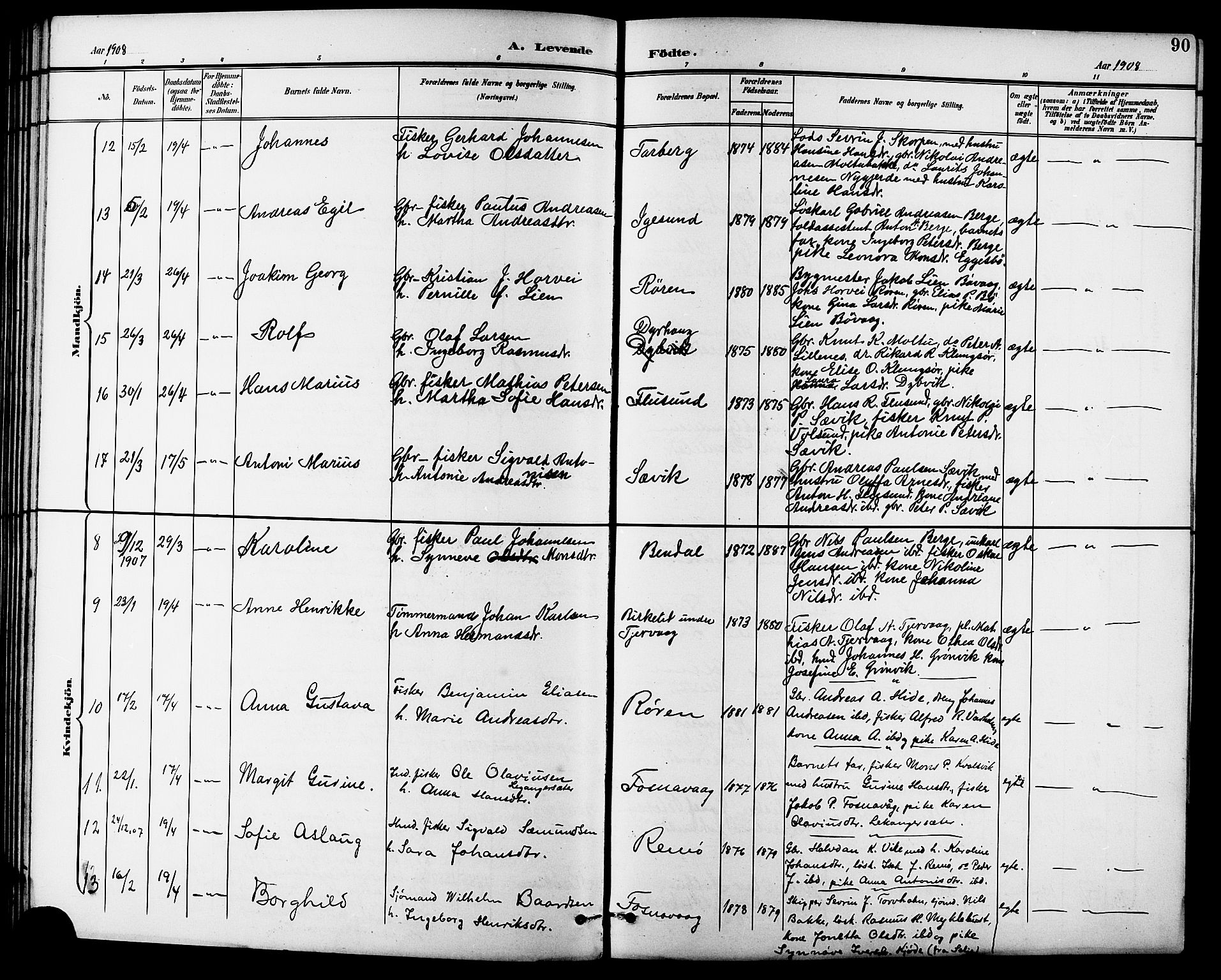 Ministerialprotokoller, klokkerbøker og fødselsregistre - Møre og Romsdal, AV/SAT-A-1454/507/L0082: Parish register (copy) no. 507C05, 1896-1914, p. 90