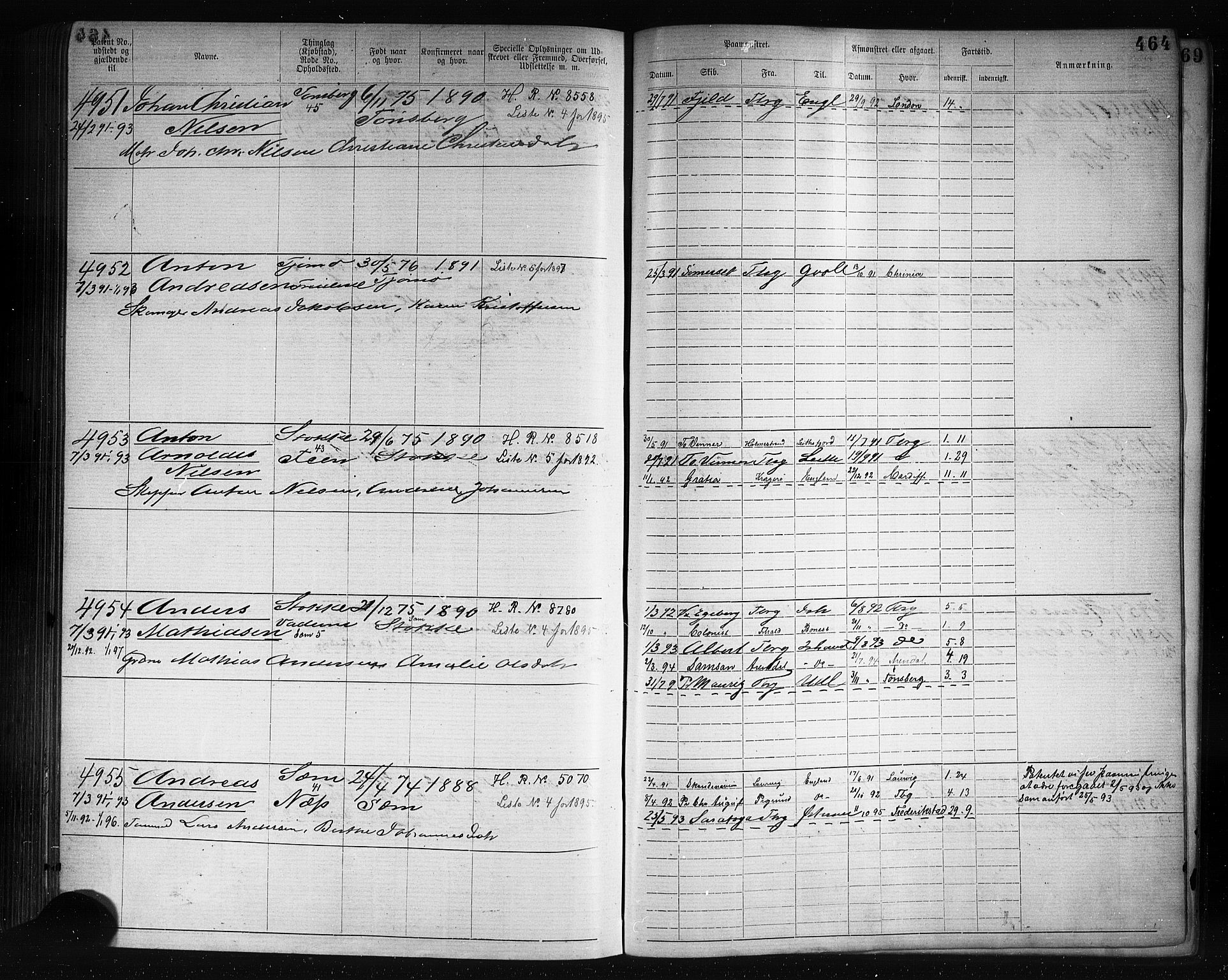 Tønsberg innrulleringskontor, AV/SAKO-A-786/F/Fb/L0007: Annotasjonsrulle Patent nr. 2636-5150, 1881-1892, p. 465