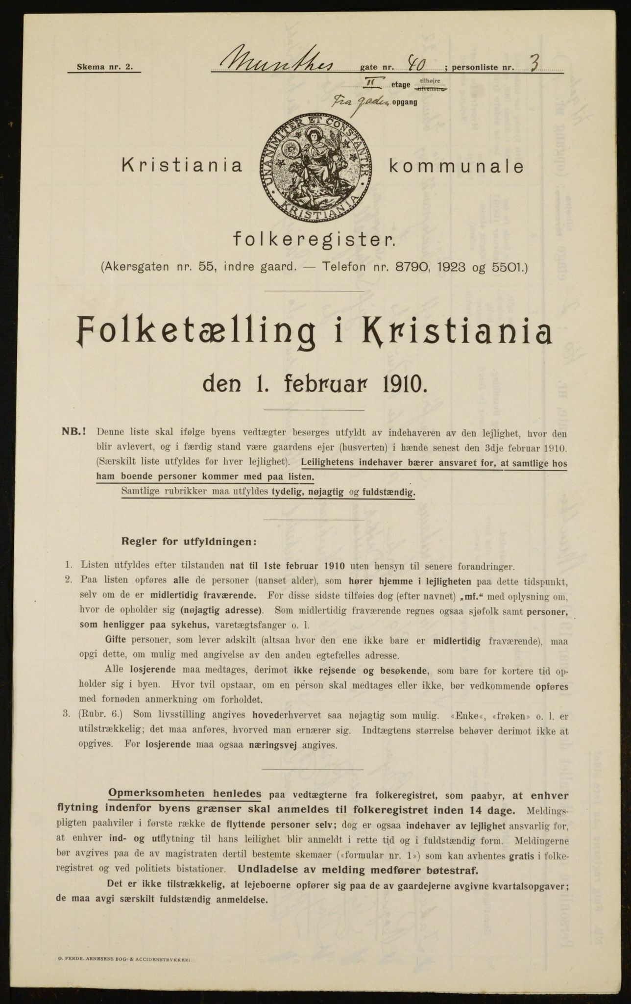 OBA, Municipal Census 1910 for Kristiania, 1910, p. 65809