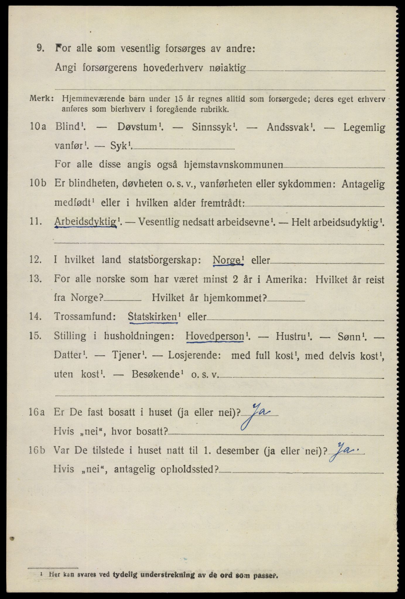 SAO, 1920 census for Degernes, 1920, p. 2741