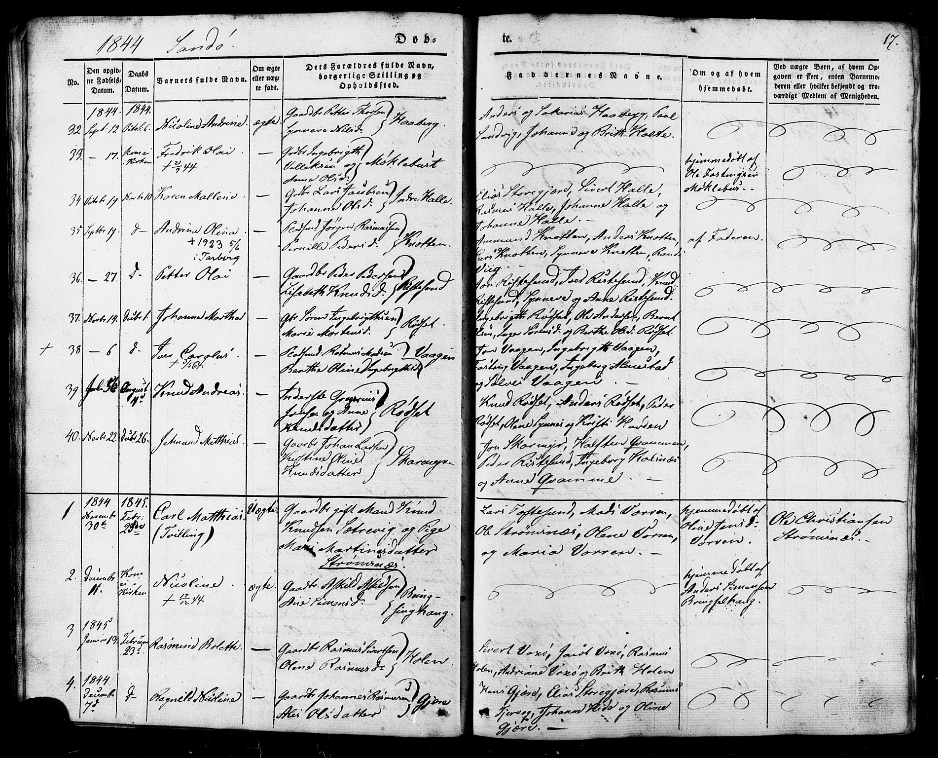 Ministerialprotokoller, klokkerbøker og fødselsregistre - Møre og Romsdal, AV/SAT-A-1454/503/L0034: Parish register (official) no. 503A02, 1841-1884, p. 17