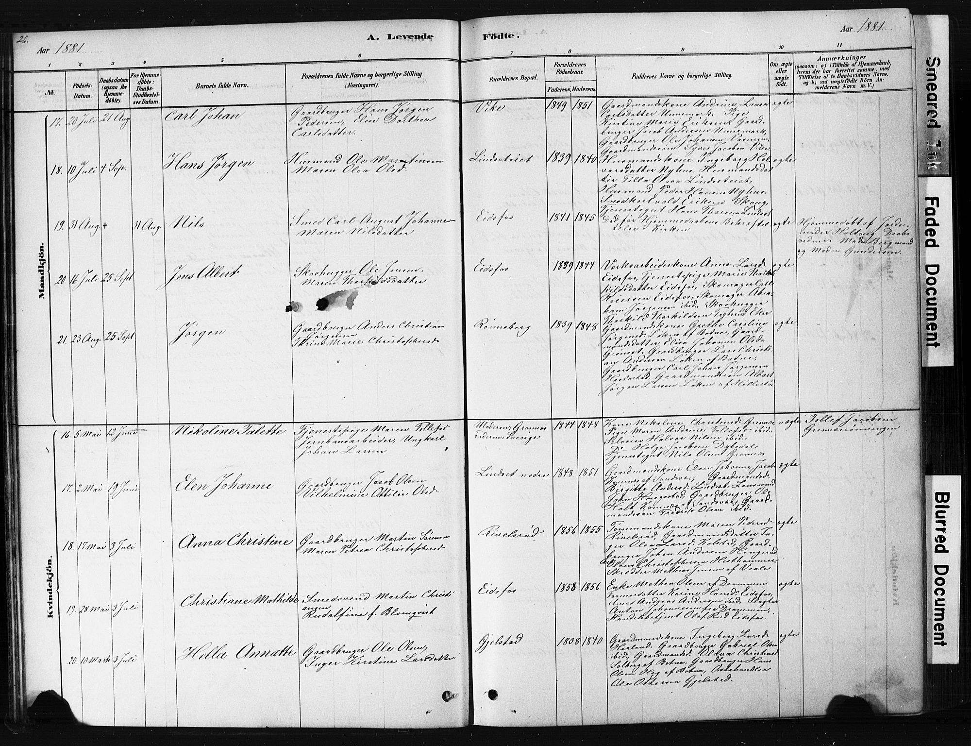 Hof kirkebøker, SAKO/A-64/G/Ga/L0004: Parish register (copy) no. I 4, 1878-1930, p. 26