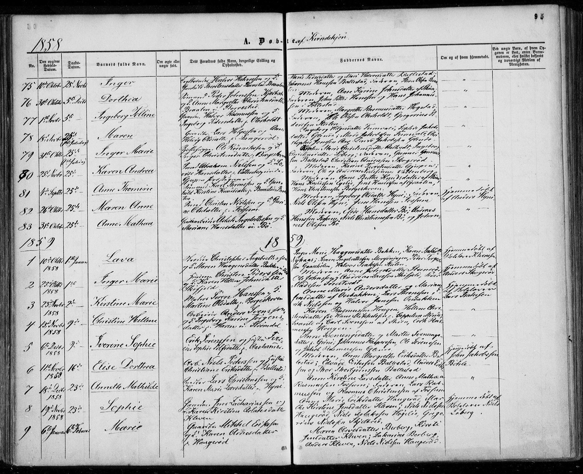 Gjerpen kirkebøker, SAKO/A-265/F/Fa/L0008a: Parish register (official) no. I 8A, 1857-1871, p. 95