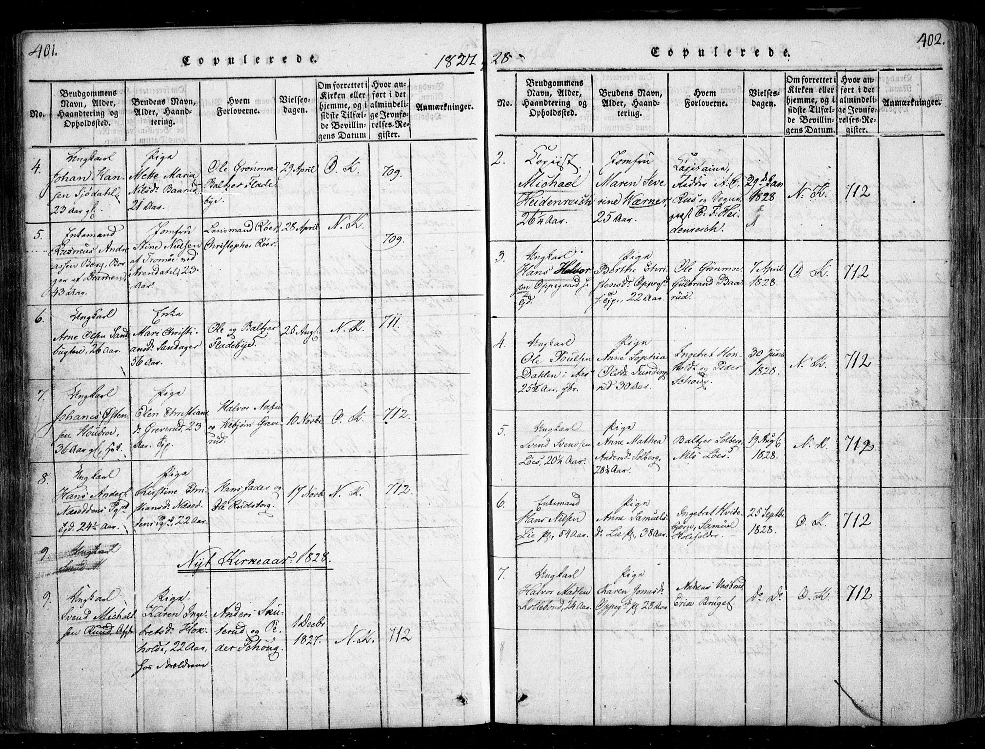 Nesodden prestekontor Kirkebøker, SAO/A-10013/F/Fa/L0006: Parish register (official) no. I 6, 1814-1847, p. 401-402