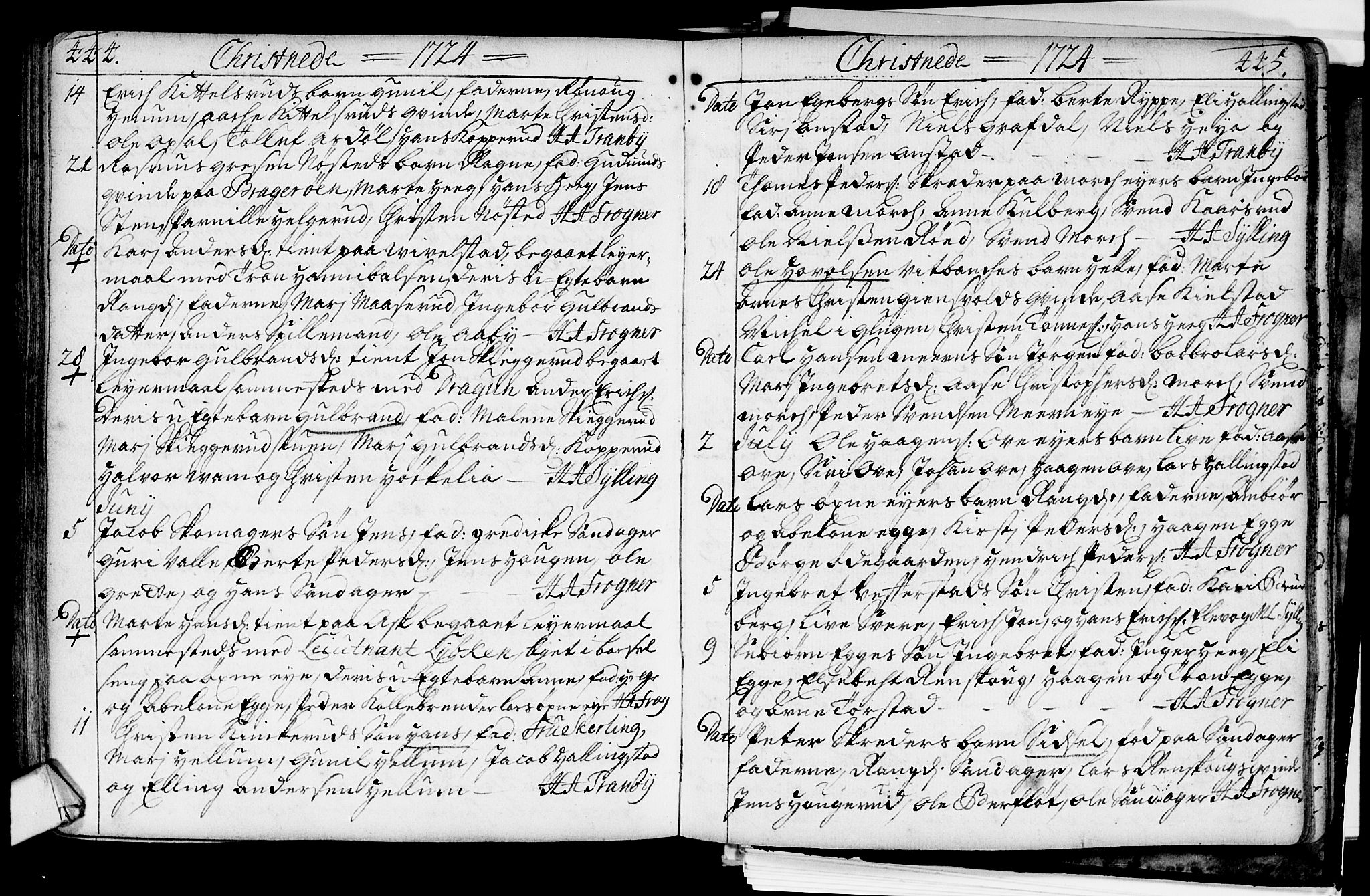 Lier kirkebøker, AV/SAKO-A-230/F/Fa/L0002: Parish register (official) no. I 2, 1701-1726, p. 444-445