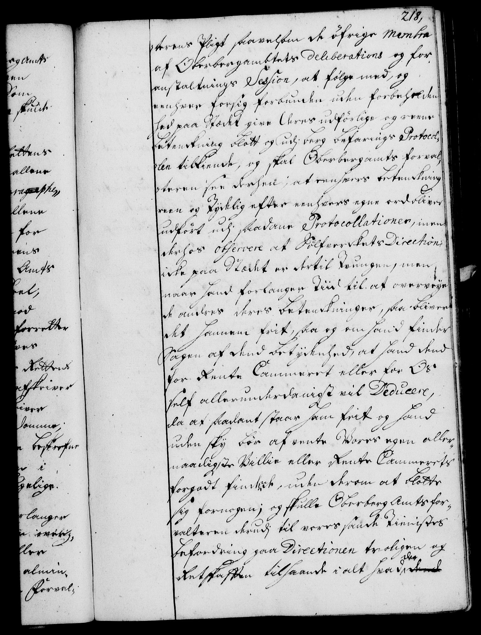 Rentekammeret, Kammerkanselliet, RA/EA-3111/G/Gg/Ggi/L0002: Norsk instruksjonsprotokoll med register (merket RK 53.35), 1729-1751, p. 218