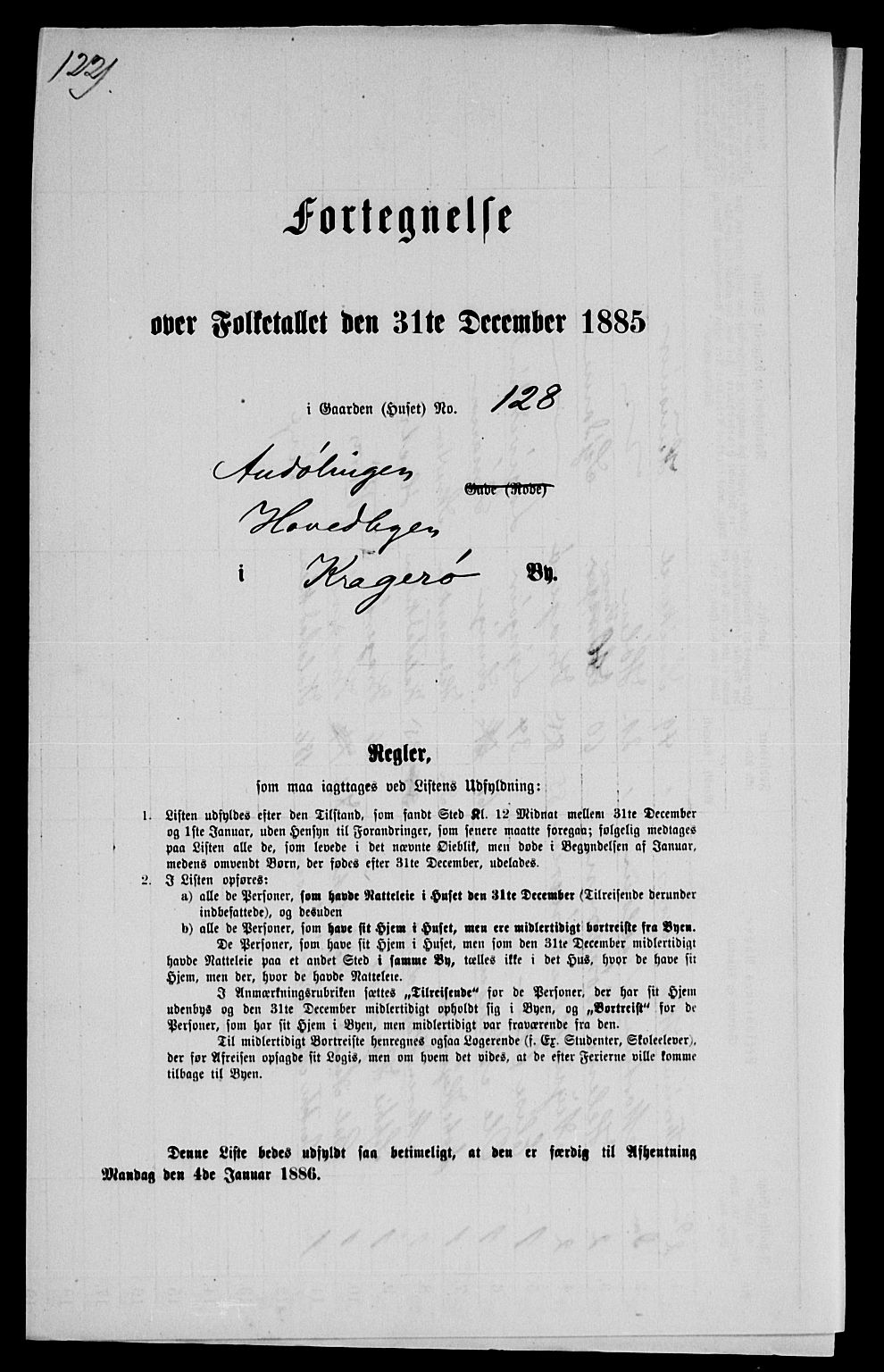 SAKO, 1885 census for 0801 Kragerø, 1885, p. 1279