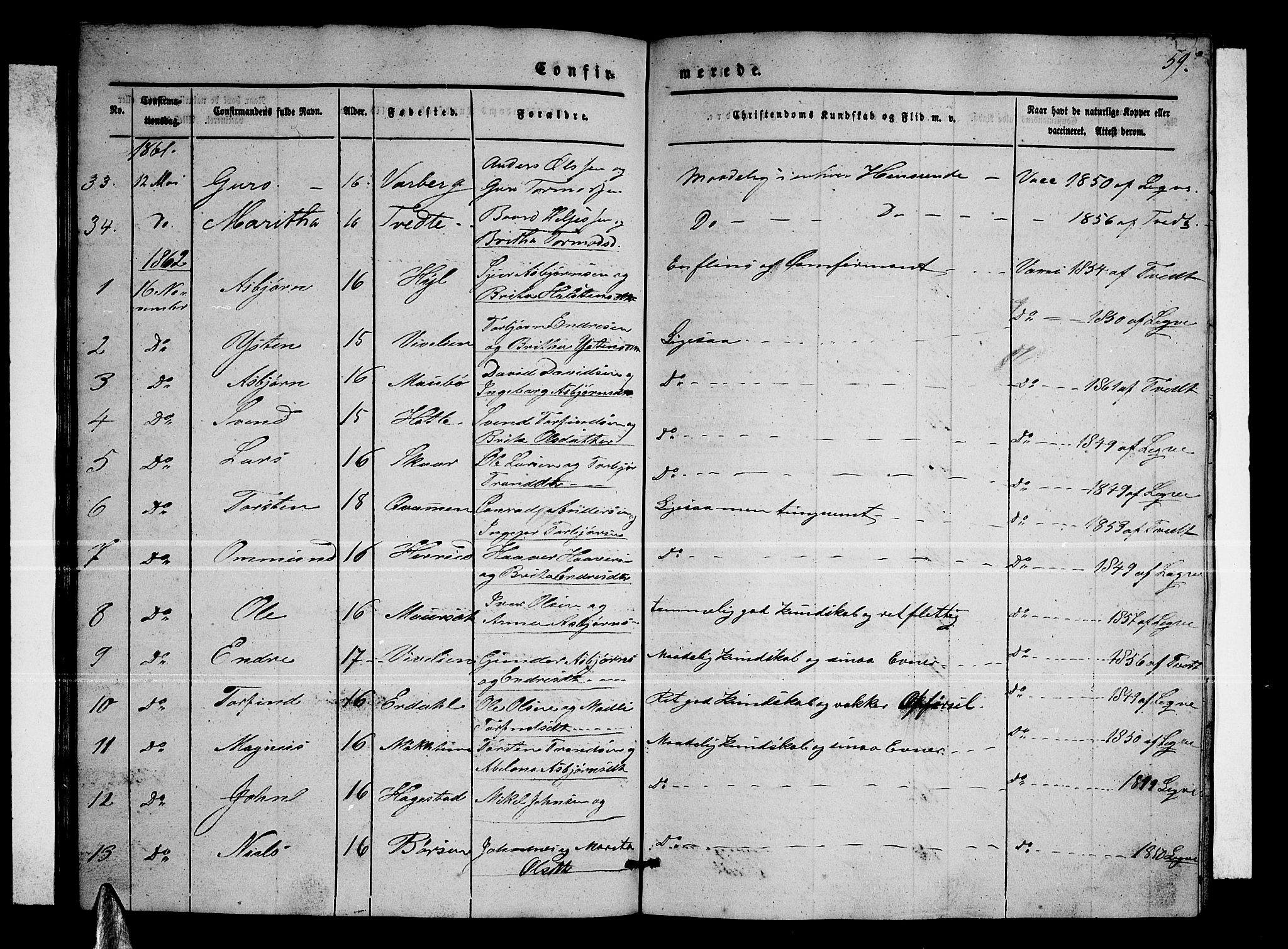 Ullensvang sokneprestembete, SAB/A-78701/H/Hab: Parish register (copy) no. C 1, 1855-1871, p. 59