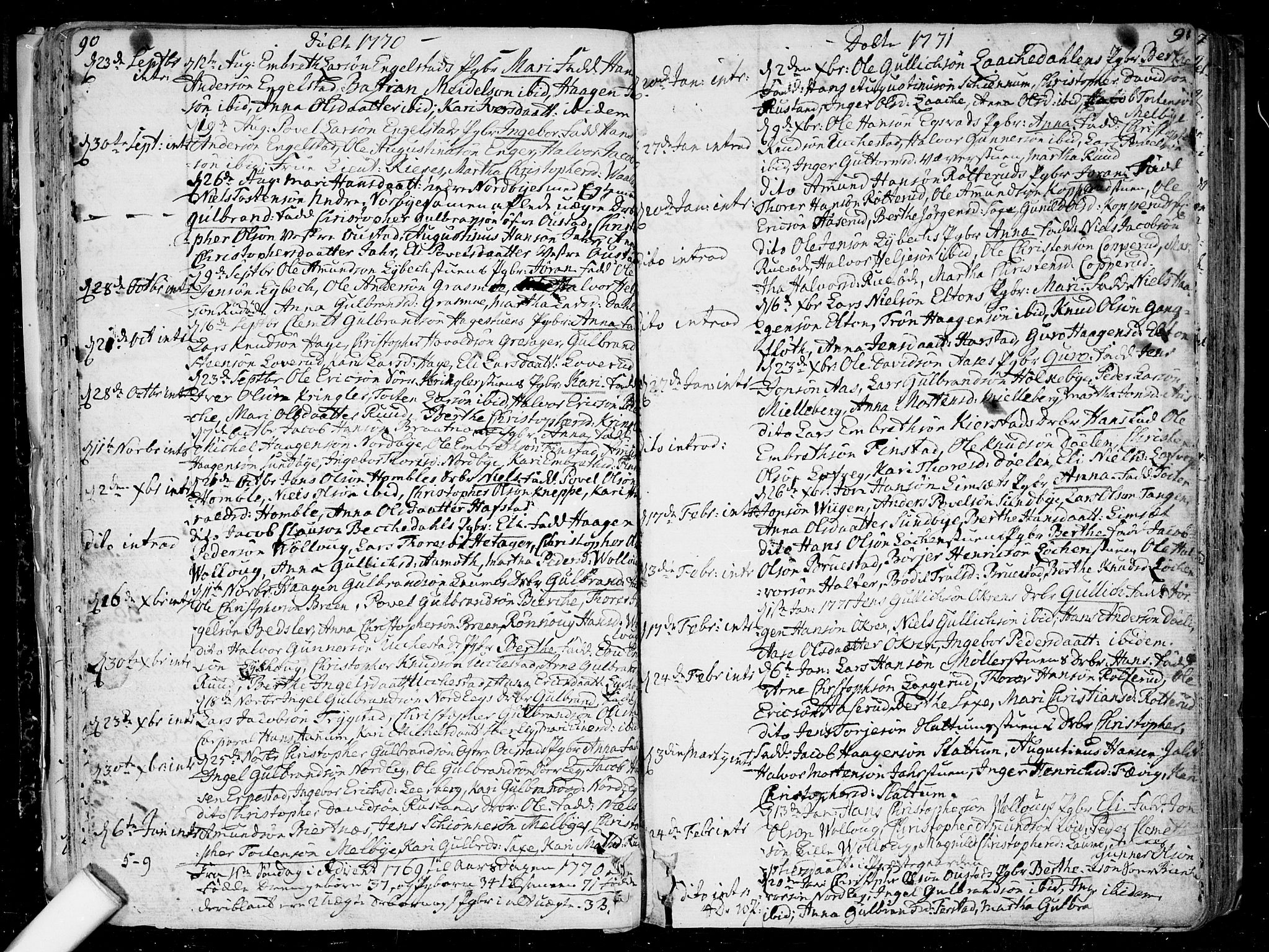 Nannestad prestekontor Kirkebøker, SAO/A-10414a/F/Fa/L0007: Parish register (official) no. I 7, 1754-1791, p. 90-91