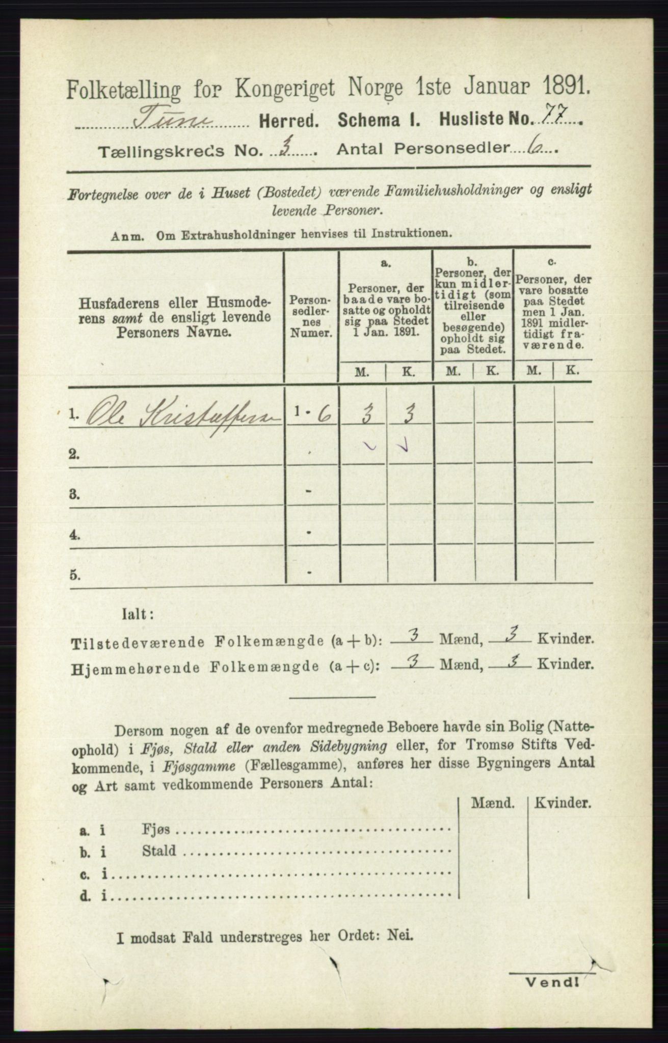 RA, 1891 census for 0130 Tune, 1891, p. 1476