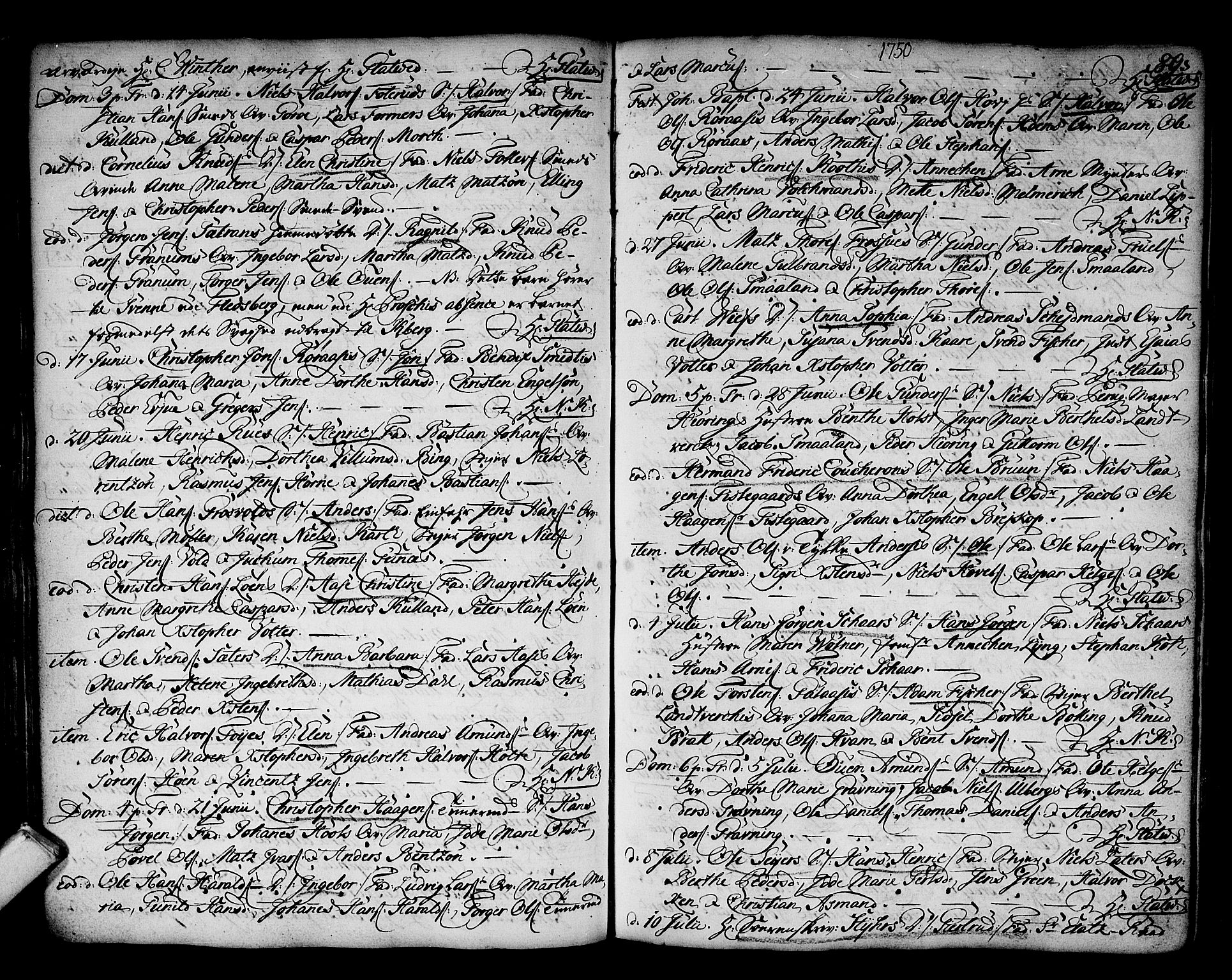 Kongsberg kirkebøker, SAKO/A-22/F/Fa/L0003: Parish register (official) no. I 3, 1744-1755, p. 89
