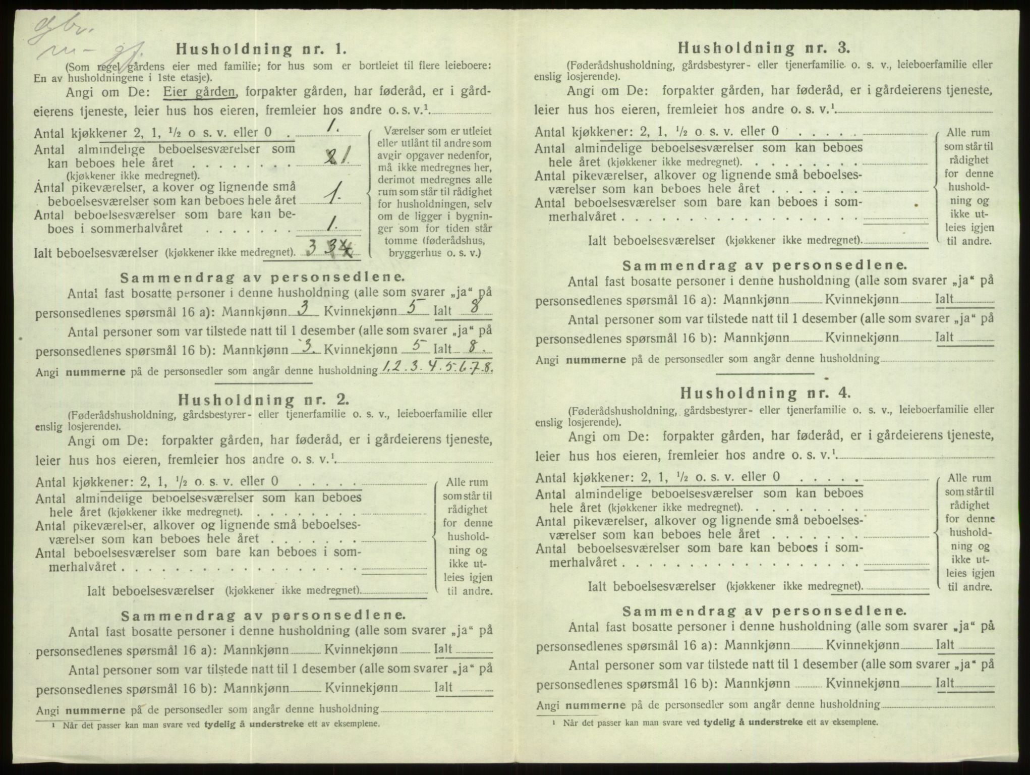 SAB, 1920 census for Gloppen, 1920, p. 166