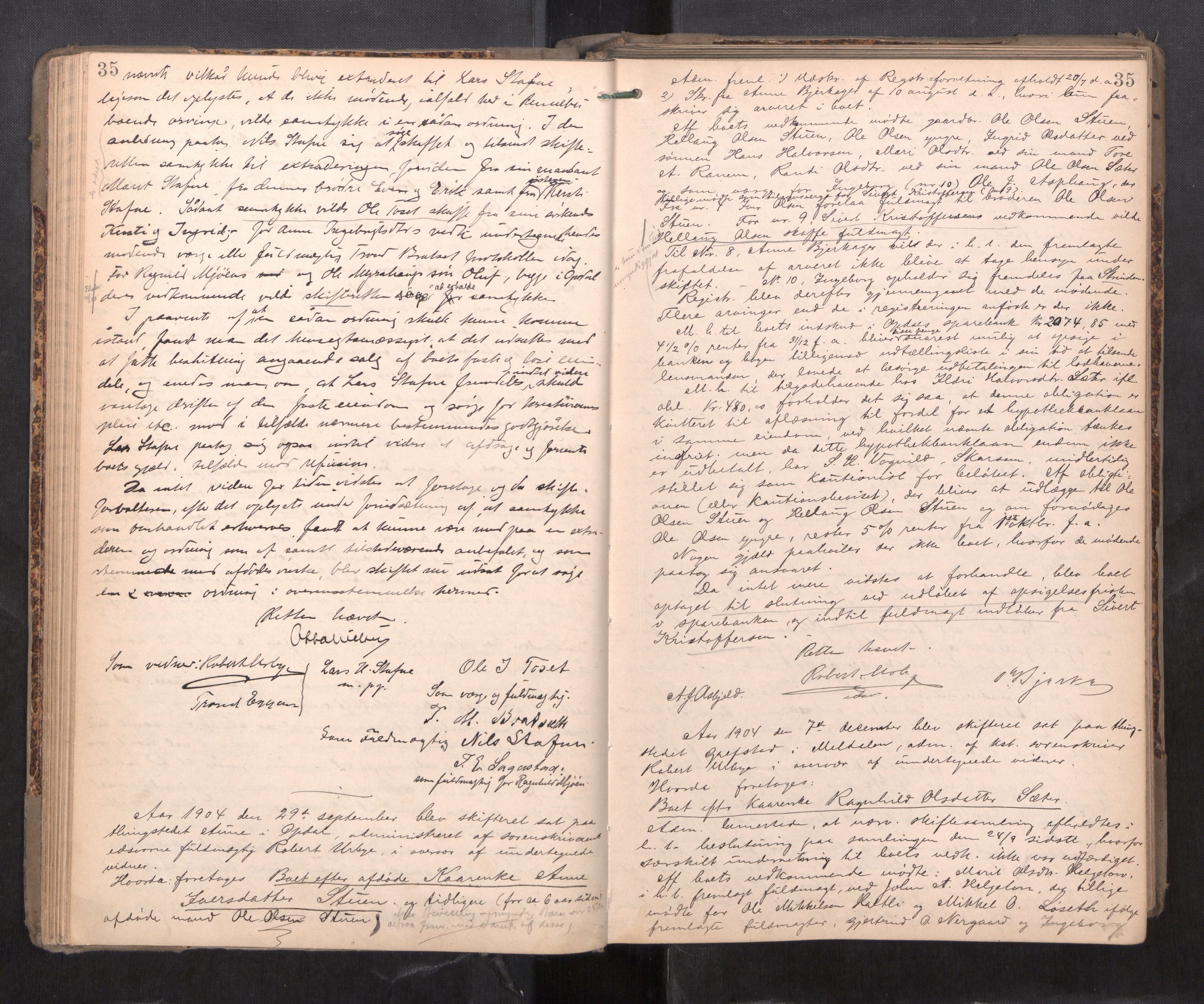Orkdal sorenskriveri, AV/SAT-A-4169/1/3/3B/L0011: Skiftebehandlingsprotokoll, 1902-1914, p. 35