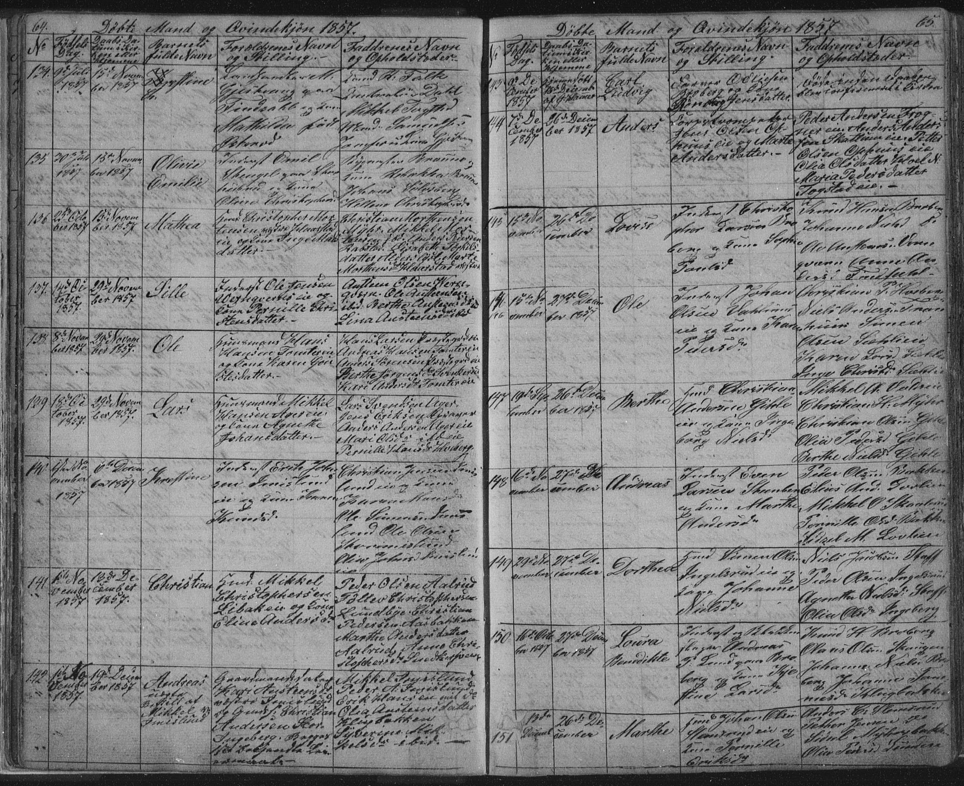 Vang prestekontor, Hedmark, SAH/PREST-008/H/Ha/Hab/L0010A: Parish register (copy) no. 10a, 1854-1896, p. 64-65