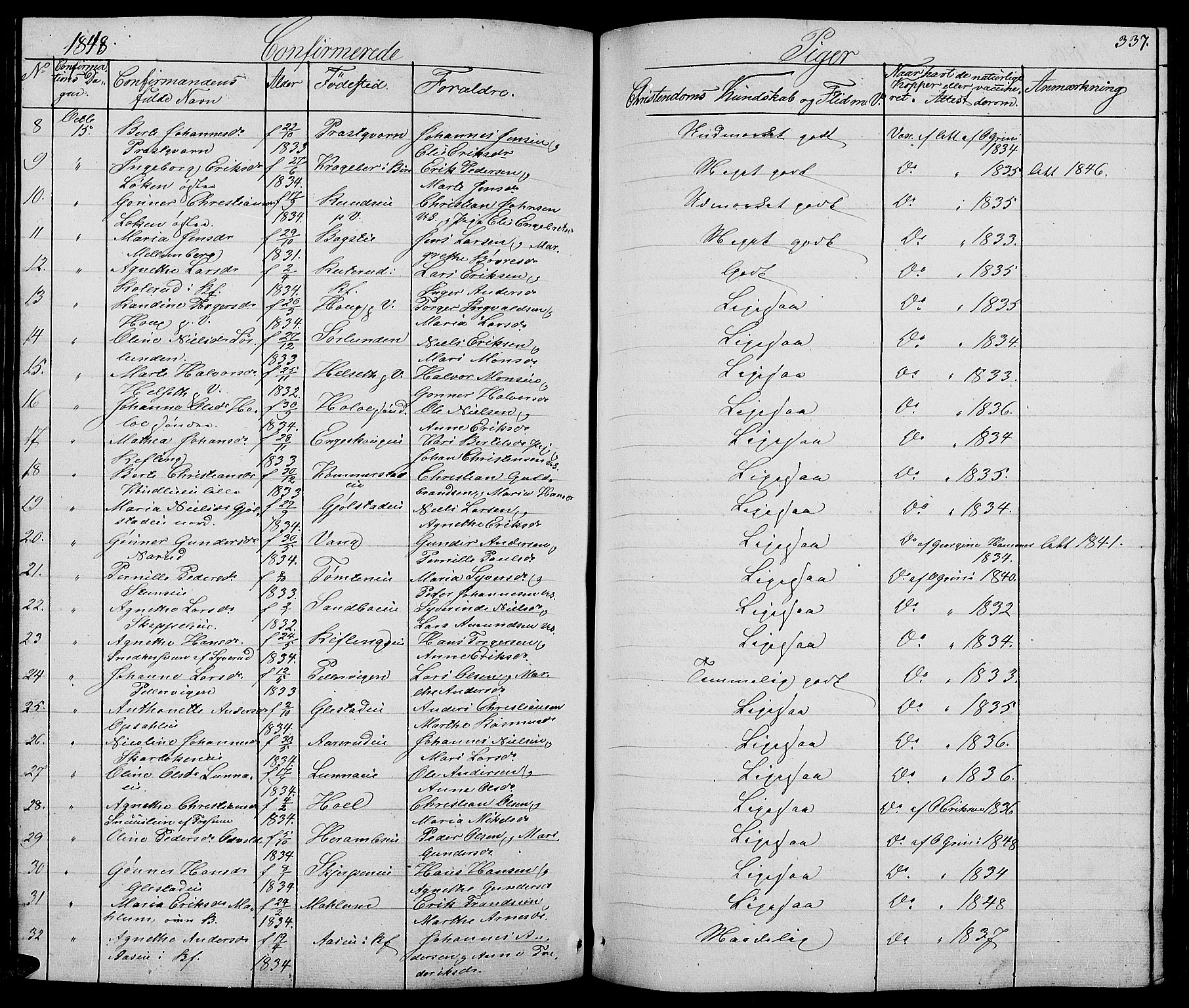 Ringsaker prestekontor, AV/SAH-PREST-014/L/La/L0005: Parish register (copy) no. 5, 1839-1850, p. 337