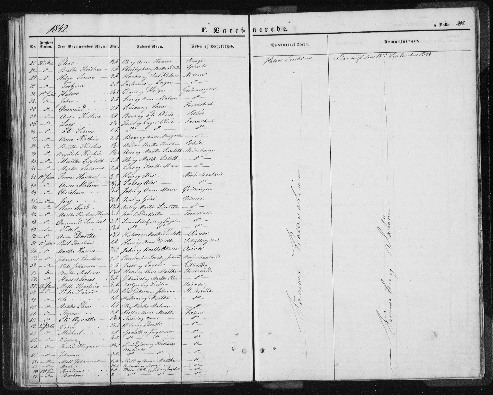 Torvastad sokneprestkontor, SAST/A -101857/H/Ha/Haa/L0005: Parish register (official) no. A 5, 1836-1847, p. 293