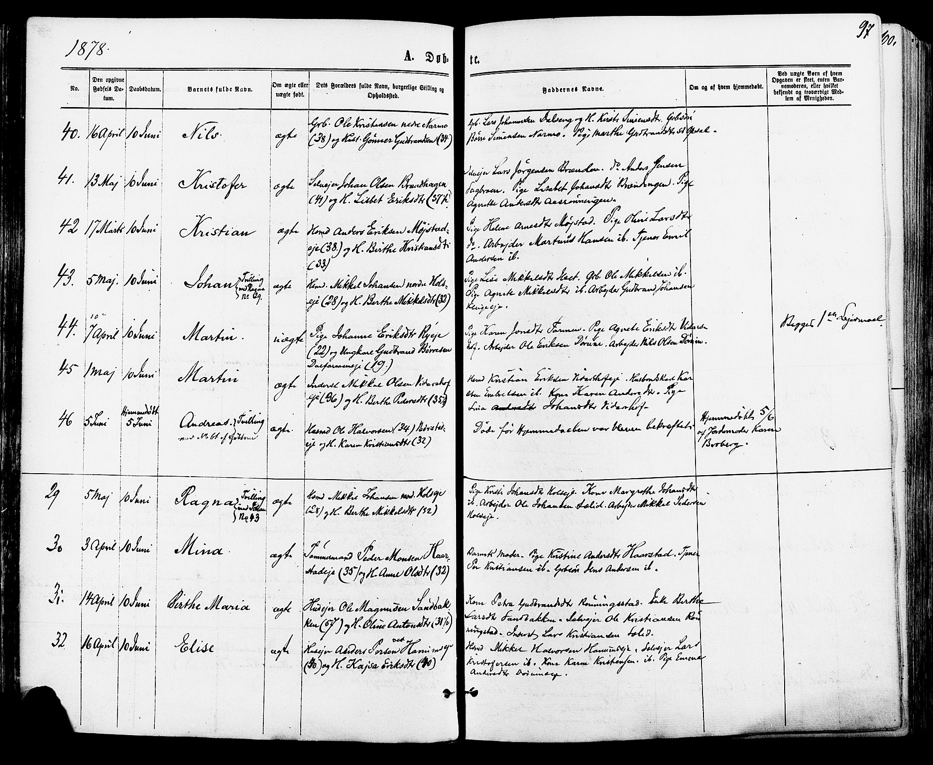 Vang prestekontor, Hedmark, SAH/PREST-008/H/Ha/Haa/L0015: Parish register (official) no. 15, 1871-1885, p. 97
