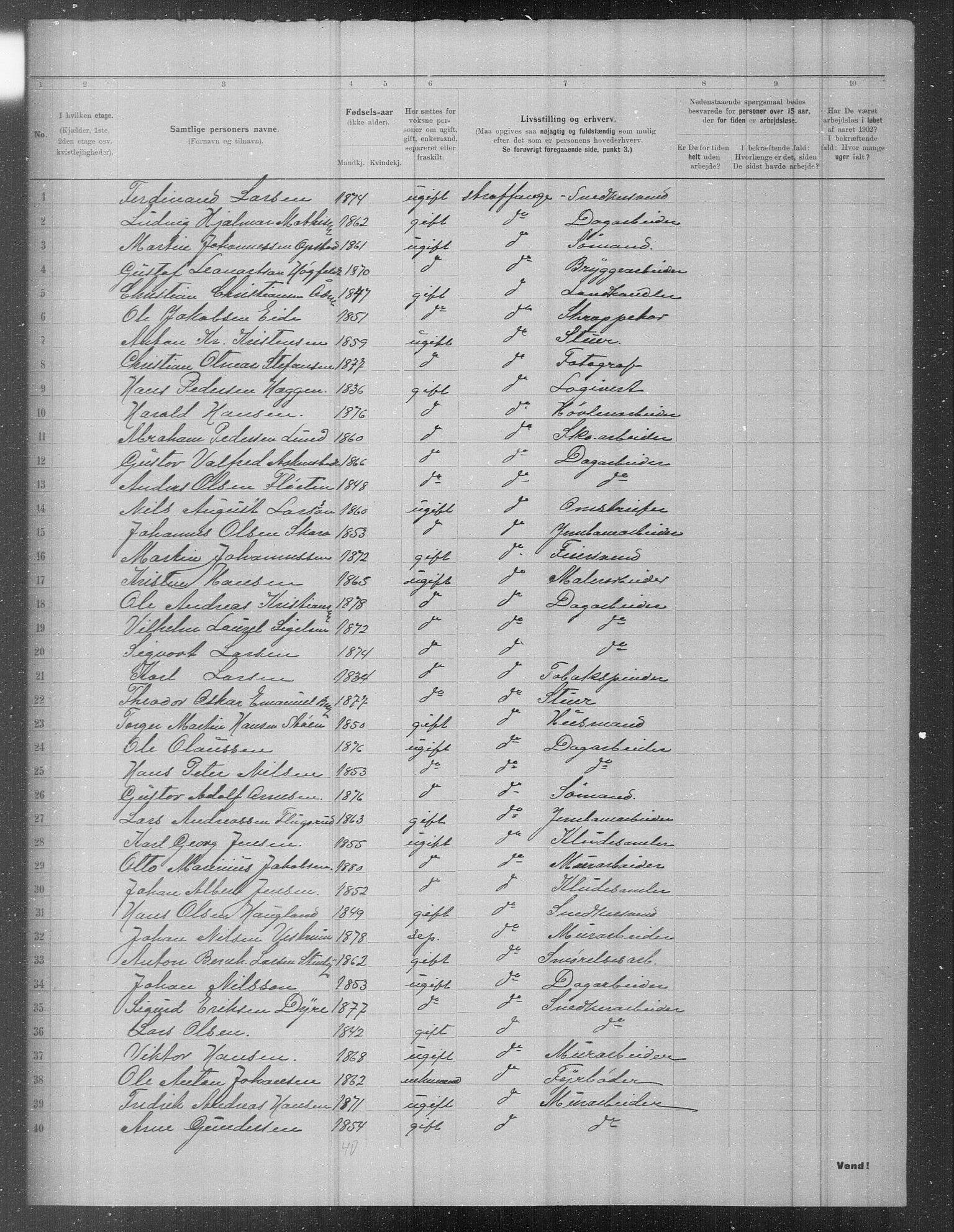 OBA, Municipal Census 1902 for Kristiania, 1902, p. 16