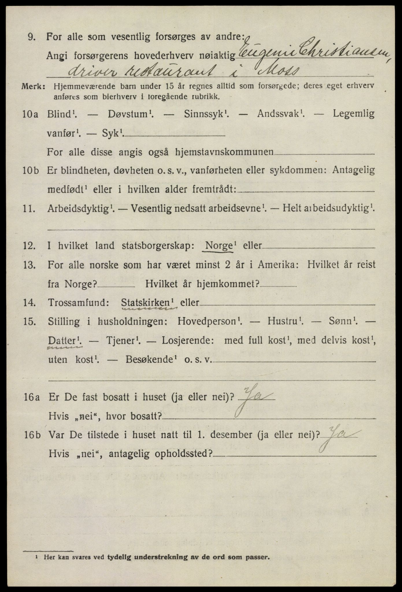 SAO, 1920 census for Moss land district, 1920, p. 3246