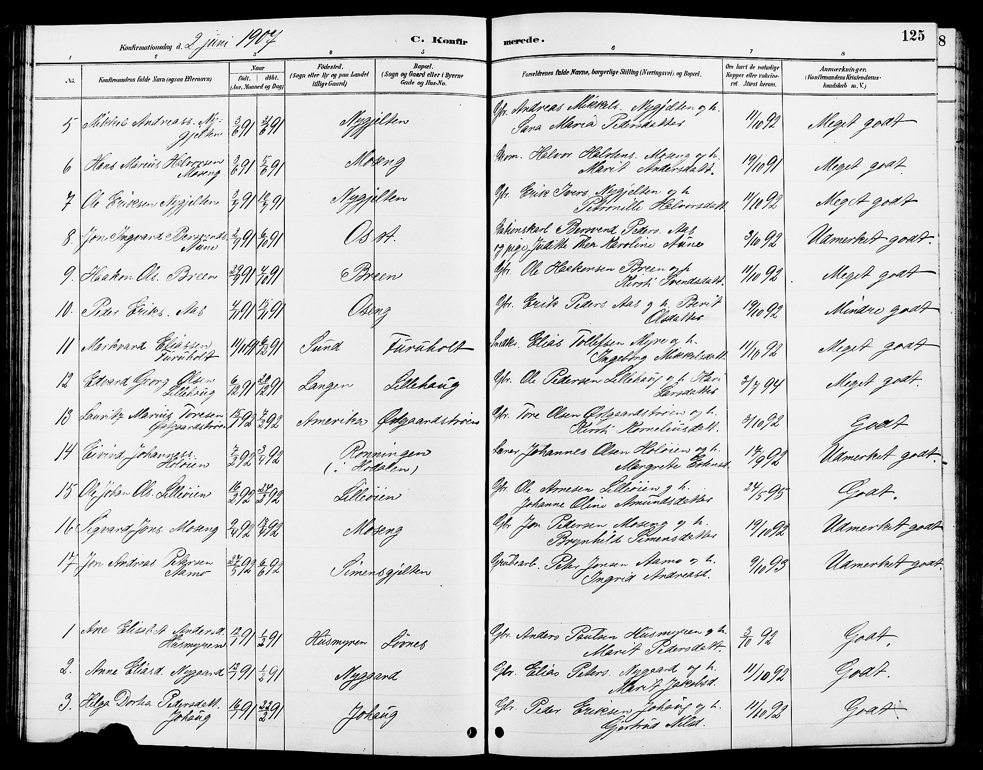 Tolga prestekontor, AV/SAH-PREST-062/L/L0008: Parish register (copy) no. 8, 1887-1912, p. 125