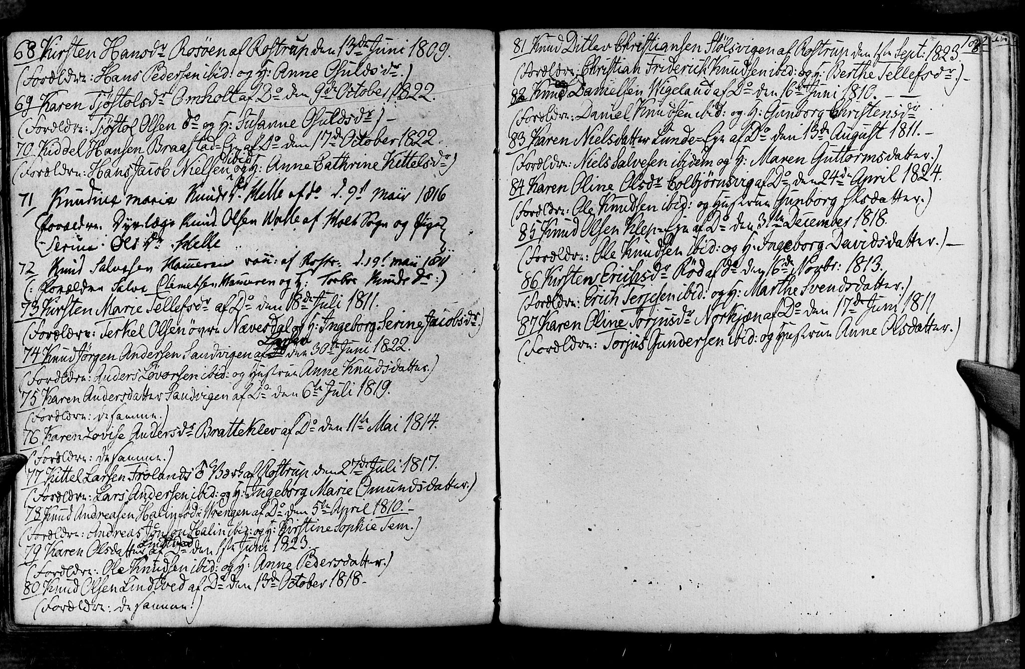 Øyestad sokneprestkontor, AV/SAK-1111-0049/F/Fa/L0011: Parish register (official) no. A 11, 1805-1824, p. 186