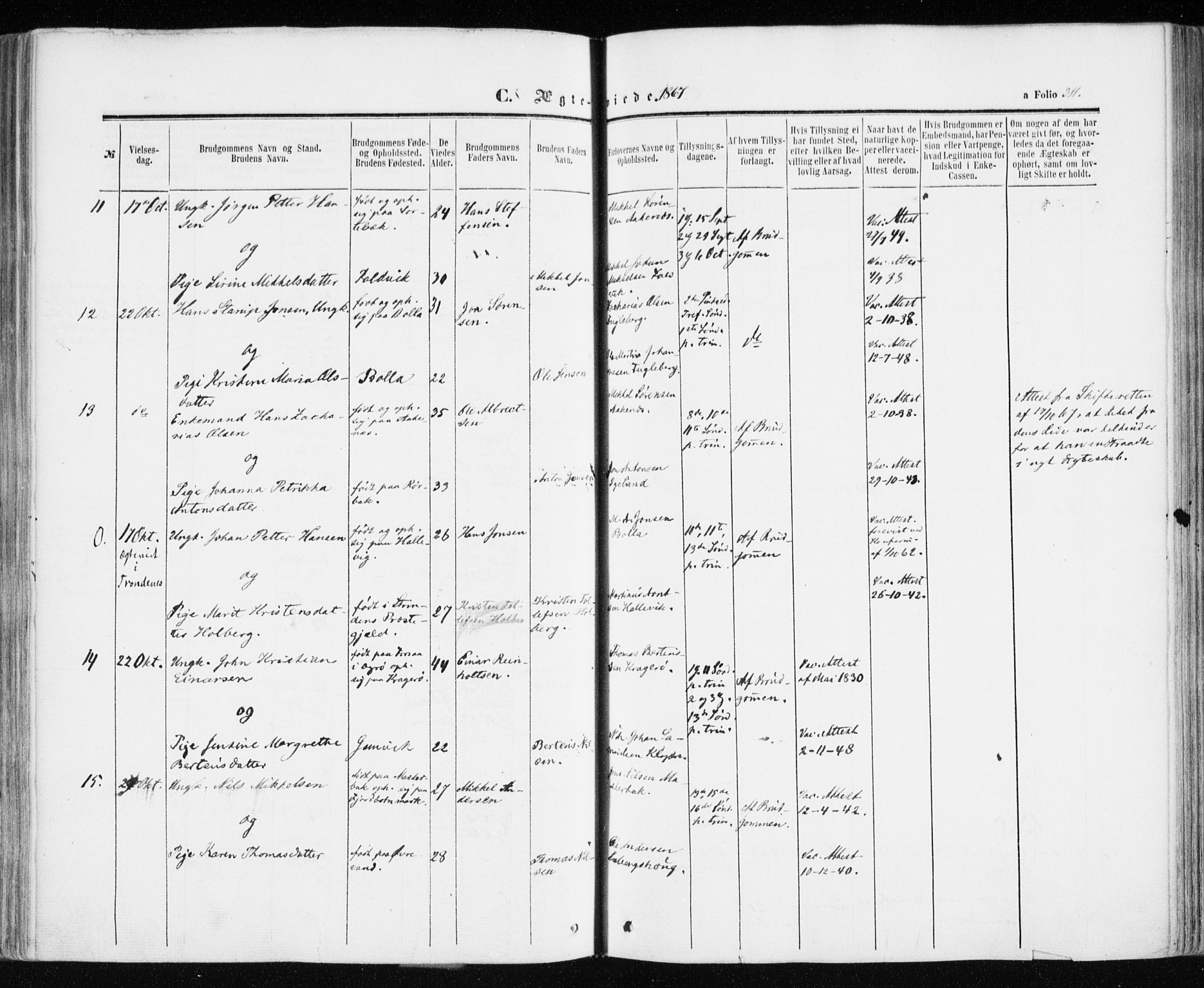 Ibestad sokneprestembete, SATØ/S-0077/H/Ha/Haa/L0009kirke: Parish register (official) no. 9, 1859-1868, p. 311