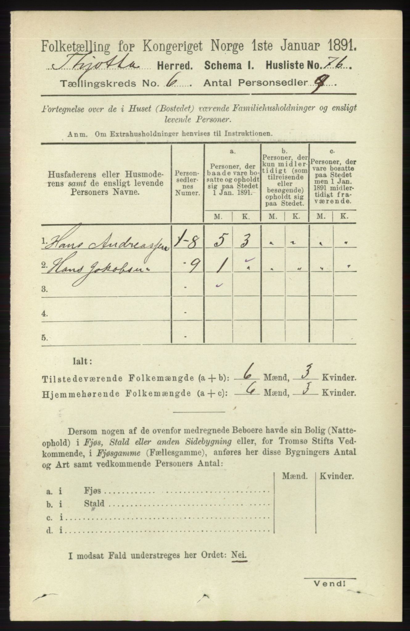 RA, 1891 census for 1817 Tjøtta, 1891, p. 2861