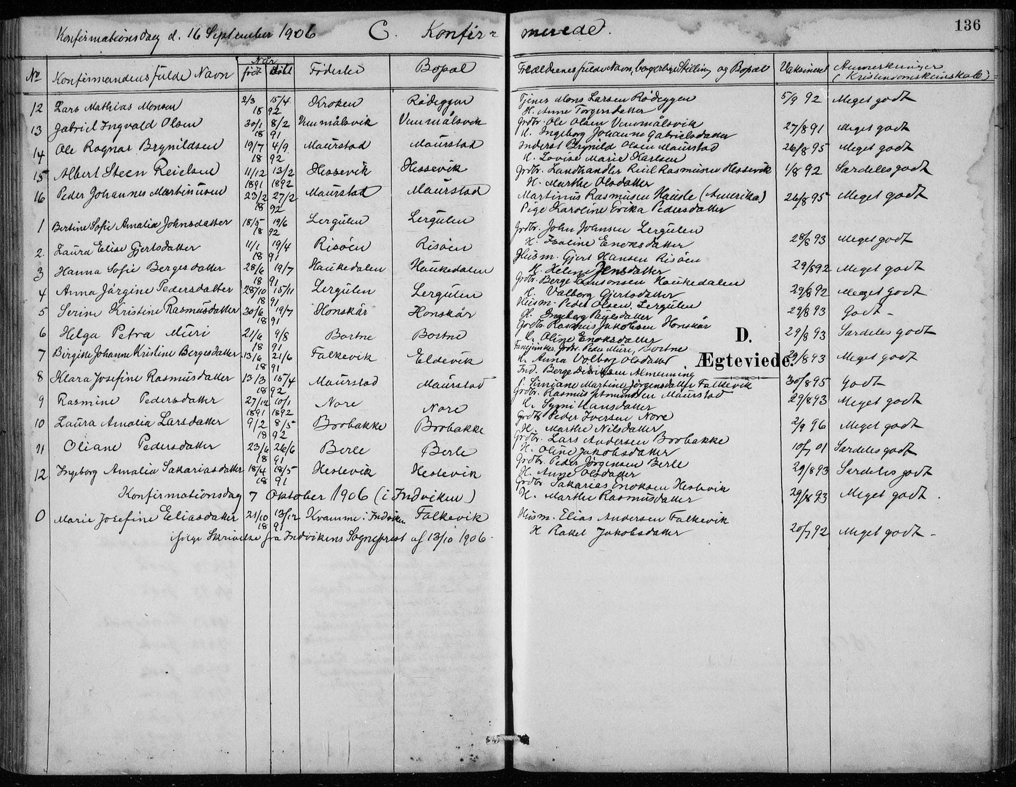 Davik sokneprestembete, SAB/A-79701/H/Hab/Habc/L0002: Parish register (copy) no. C 2, 1889-1906, p. 136