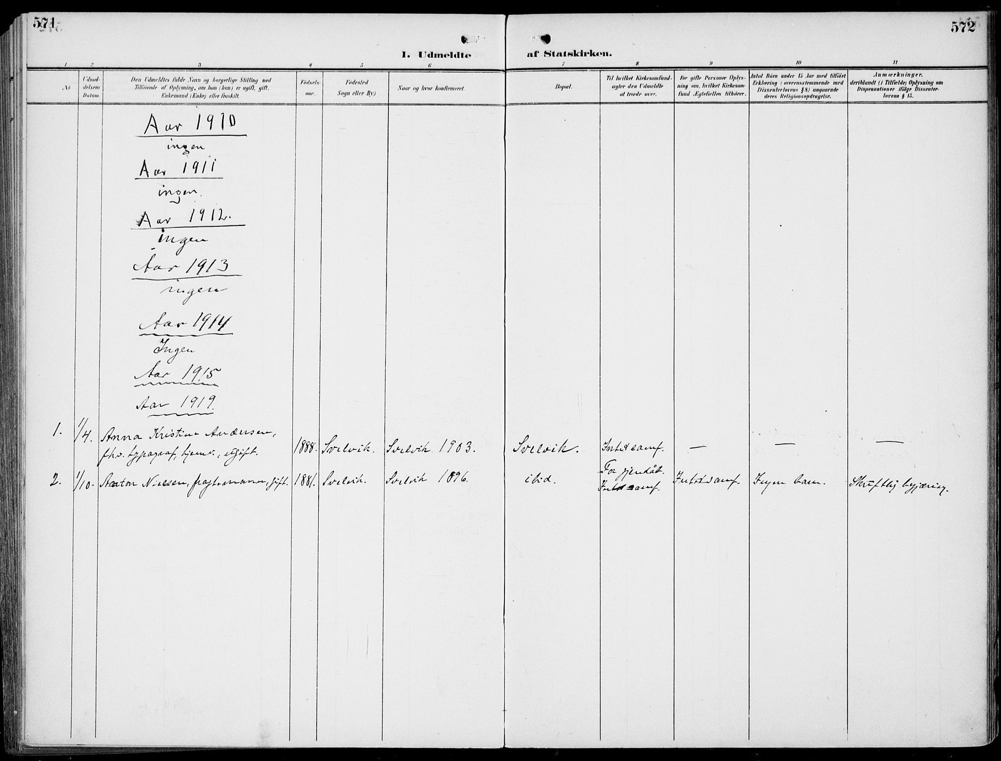 Strømm kirkebøker, AV/SAKO-A-322/F/Fb/L0002: Parish register (official) no. II 2, 1900-1919, p. 571-572