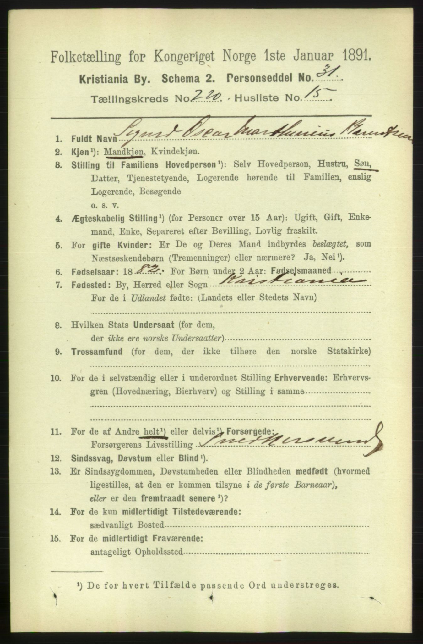 RA, 1891 census for 0301 Kristiania, 1891, p. 131429