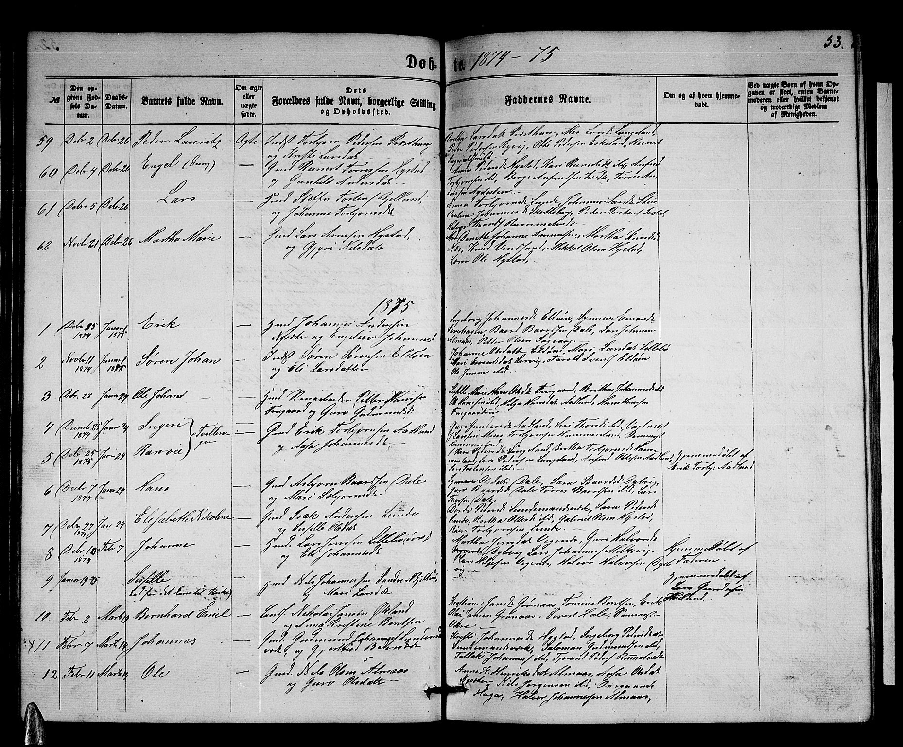 Stord sokneprestembete, AV/SAB-A-78201/H/Hab: Parish register (copy) no. A 1, 1864-1878, p. 53