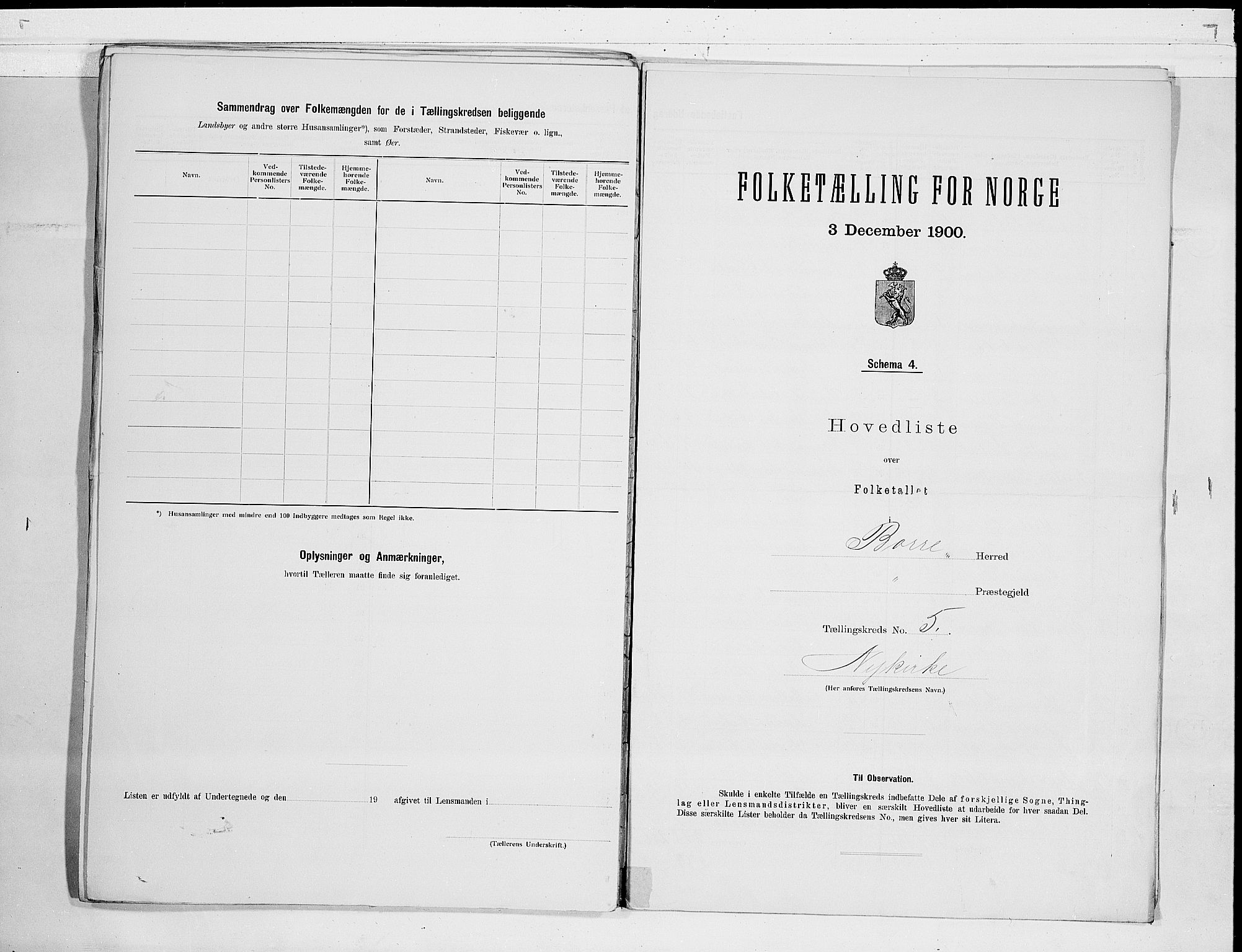 RA, 1900 census for Borre, 1900, p. 16