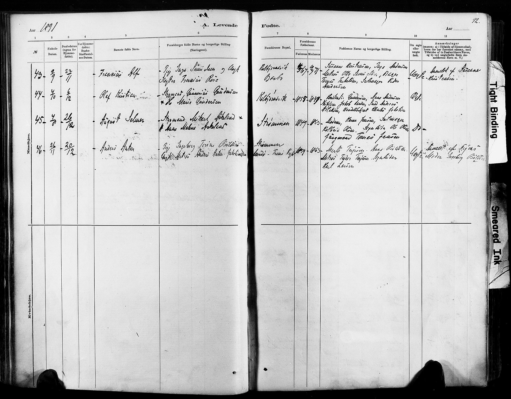 Hisøy sokneprestkontor, AV/SAK-1111-0020/F/Fa/L0003: Parish register (official) no. A 3, 1881-1894, p. 92