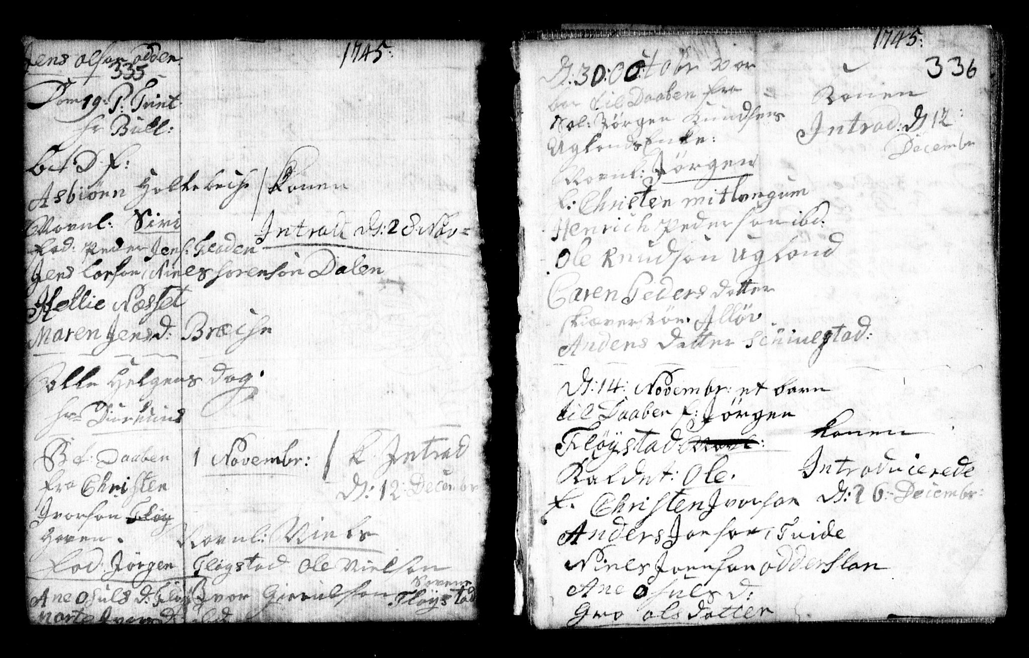 Holt sokneprestkontor, AV/SAK-1111-0021/F/Fa/L0002: Parish register (official) no. A 2, 1739-1753, p. 335-336