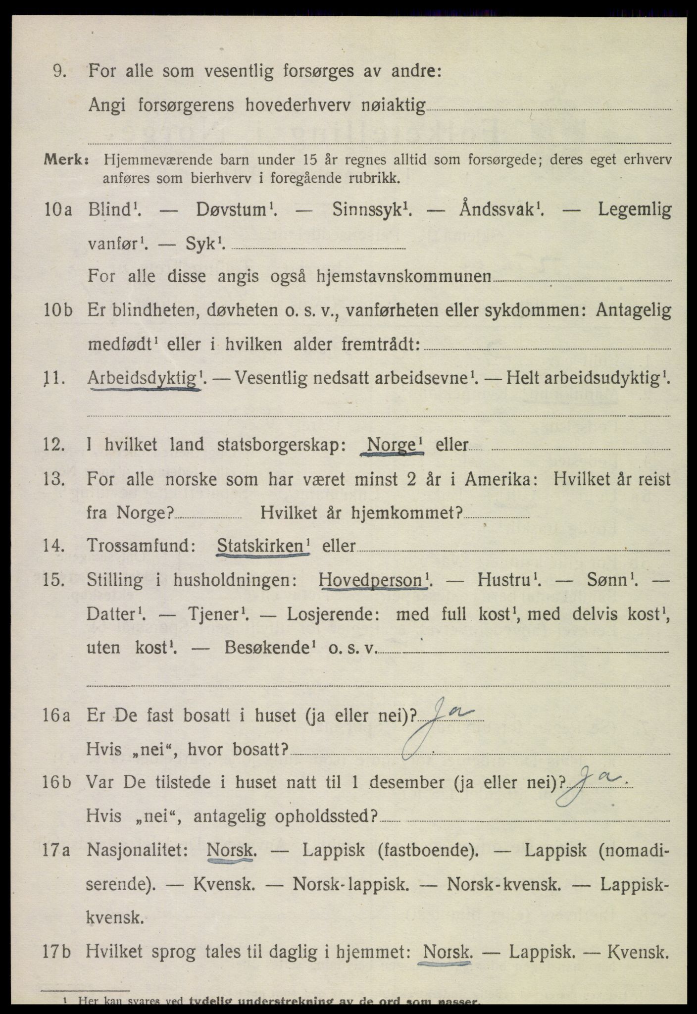 SAT, 1920 census for Vikna, 1920, p. 6468