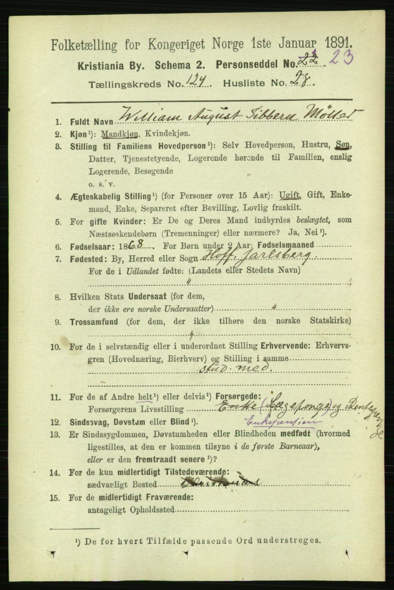 RA, 1891 census for 0301 Kristiania, 1891, p. 66056