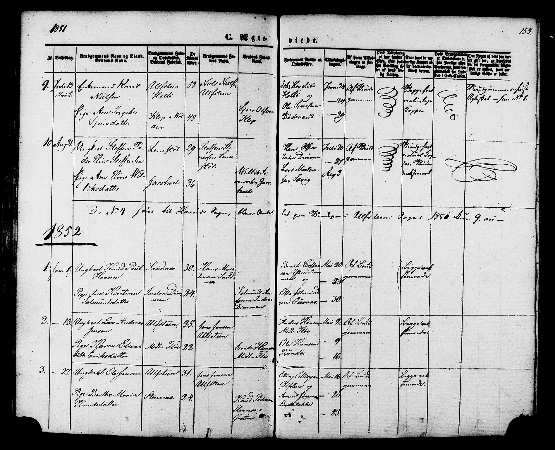 Ministerialprotokoller, klokkerbøker og fødselsregistre - Møre og Romsdal, AV/SAT-A-1454/509/L0105: Parish register (official) no. 509A03, 1848-1882, p. 155