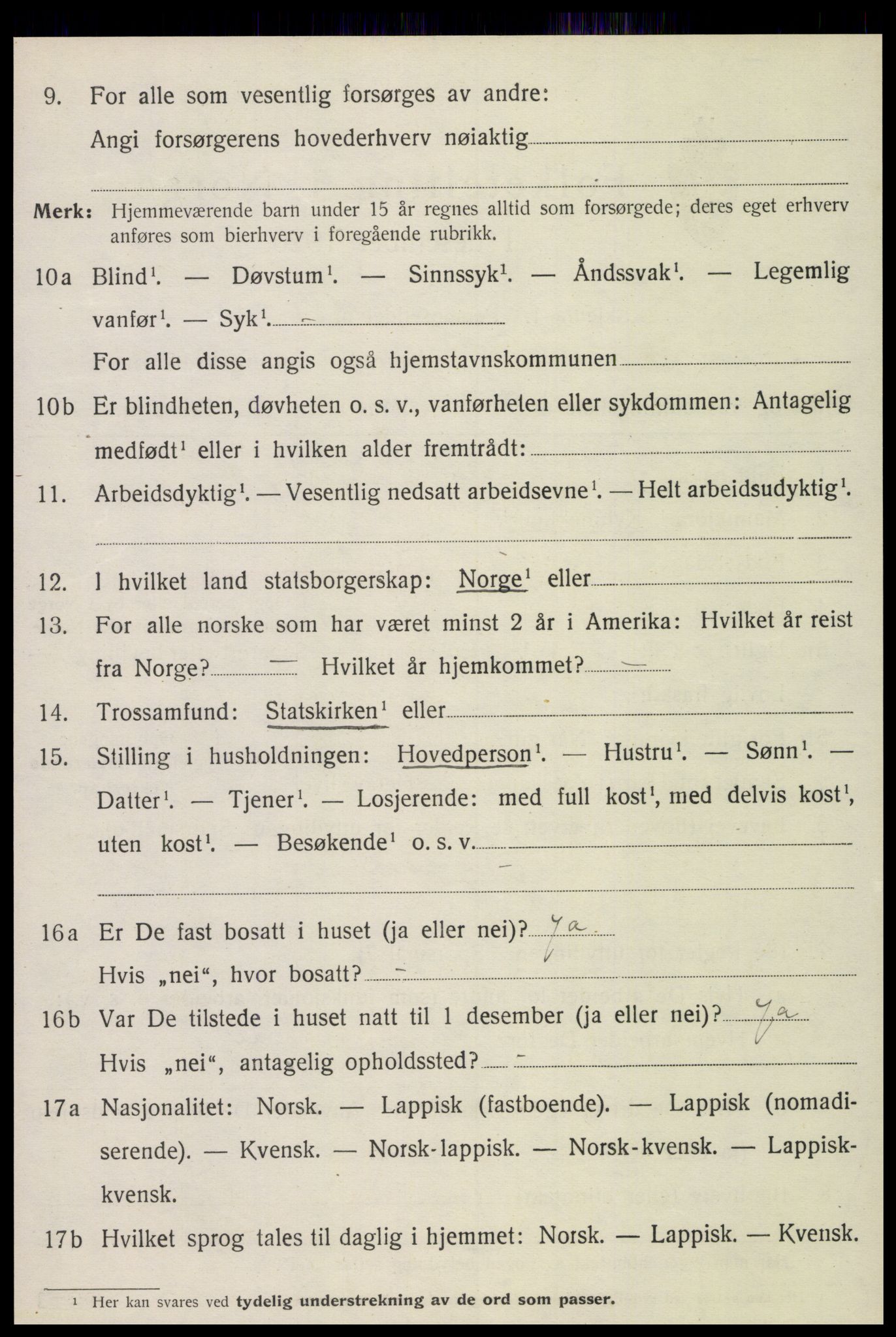SAT, 1920 census for Leksvik, 1920, p. 3385