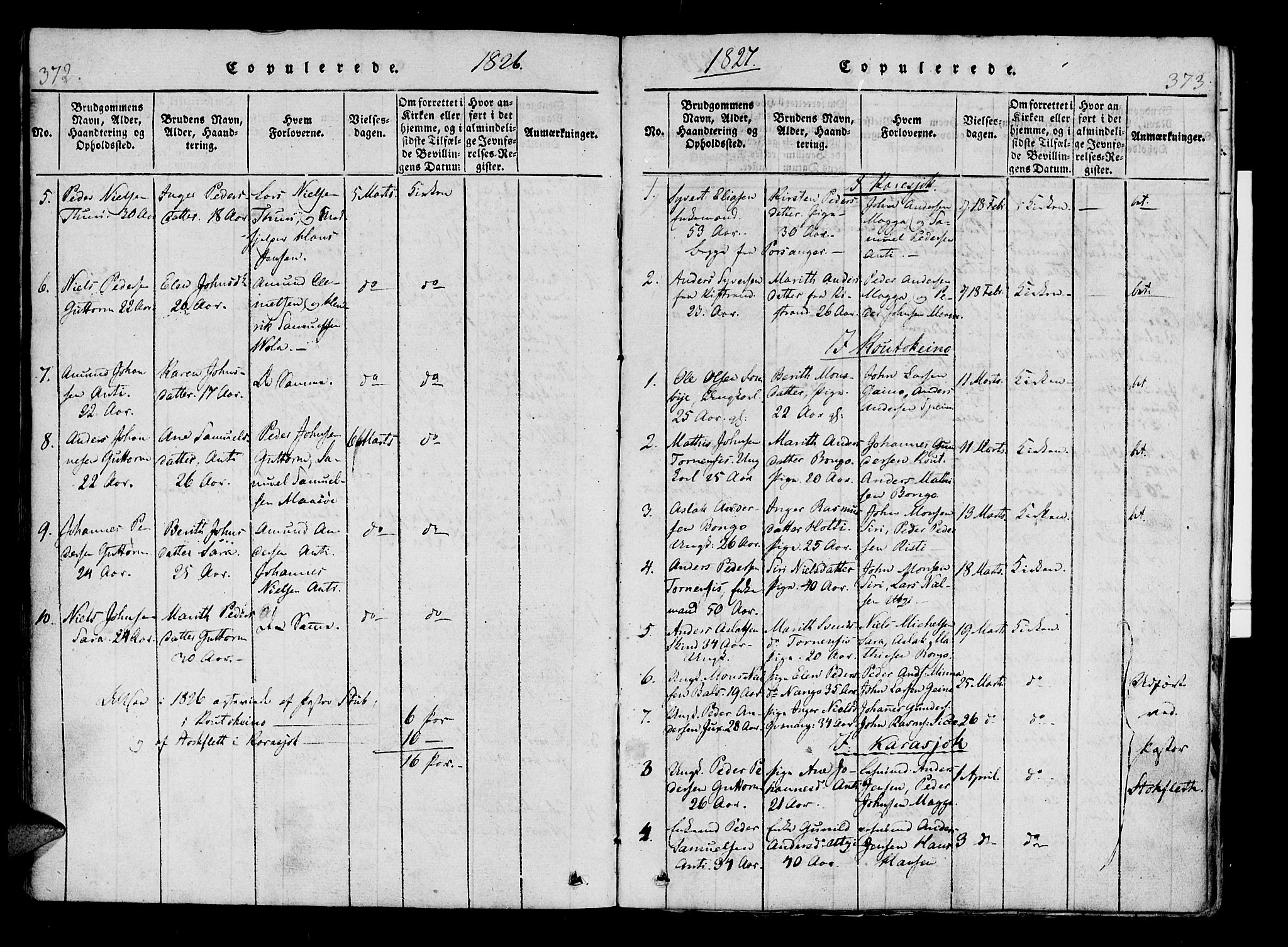 Kistrand/Porsanger sokneprestembete, SATØ/S-1351/H/Ha/L0010.kirke: Parish register (official) no. 10, 1821-1842, p. 372-373