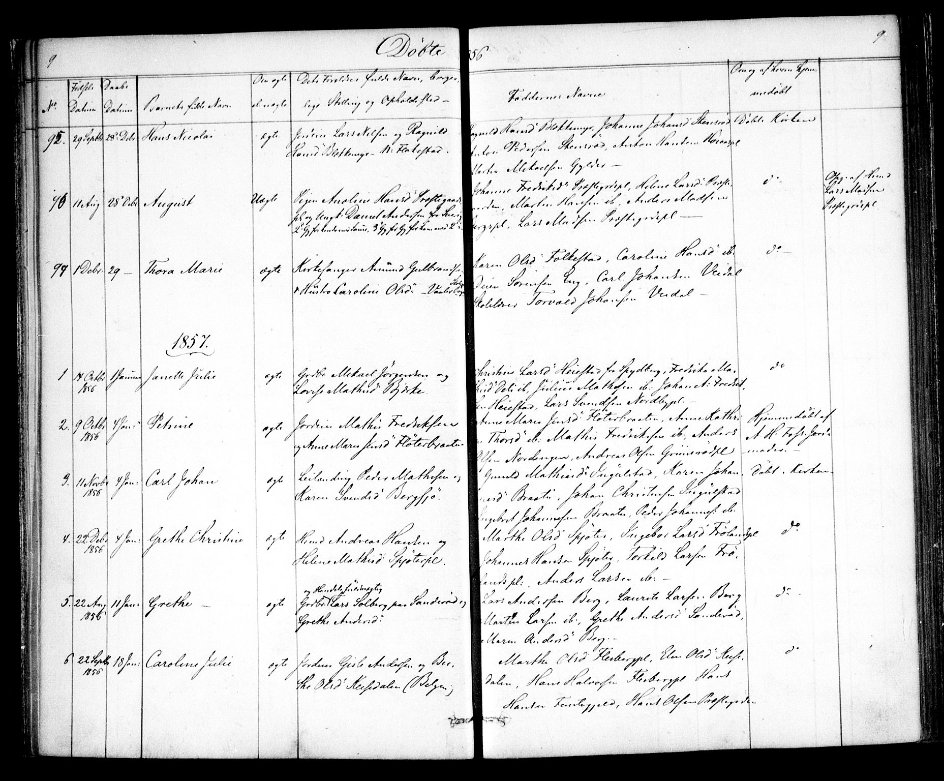 Våler prestekontor Kirkebøker, AV/SAO-A-11083/F/Fa/L0007: Parish register (official) no. I 7, 1856-1861, p. 9